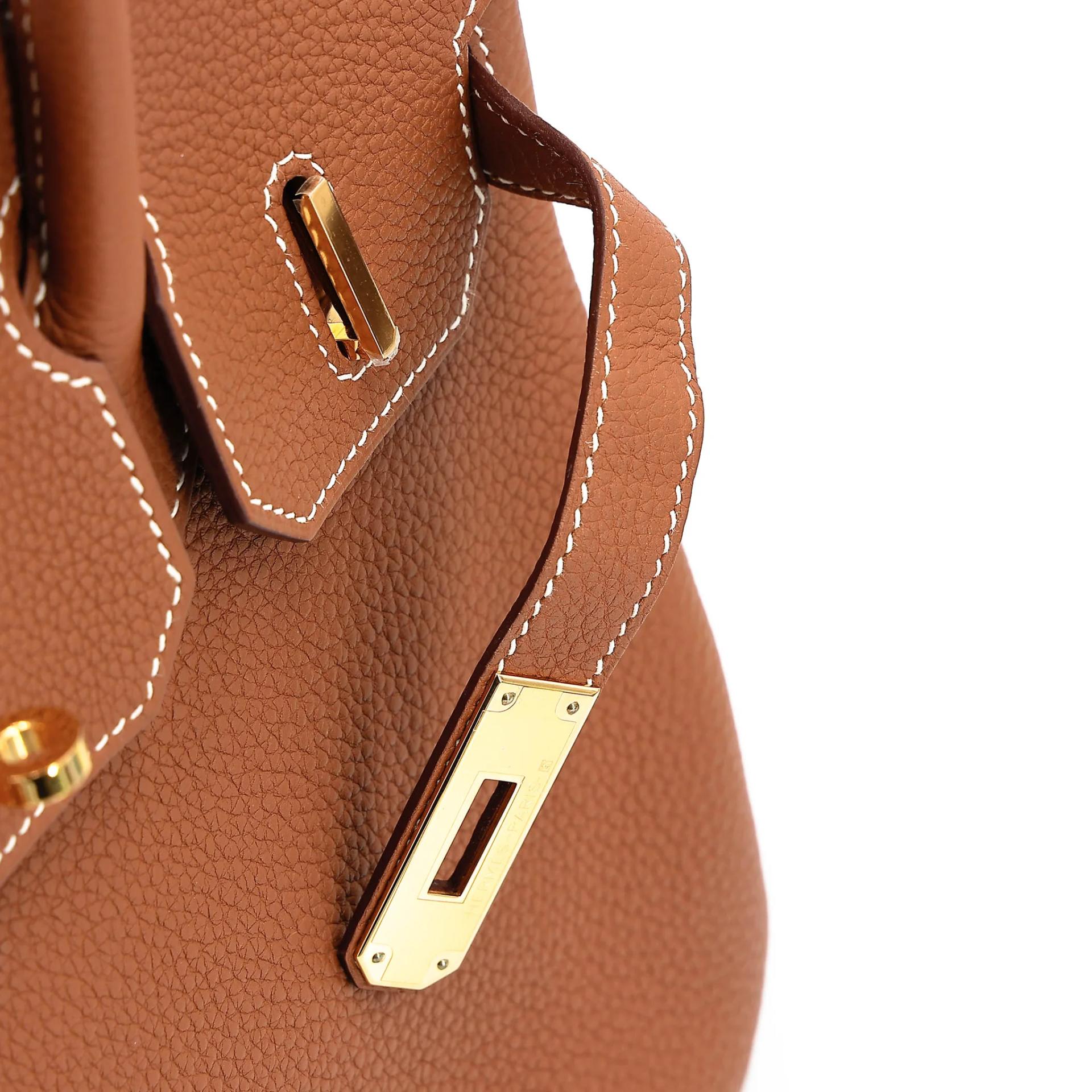 Very Good ( Rank A) HERMÈS Birkin 30 Gold (37) Togo Gold hardware D (2019) - 14