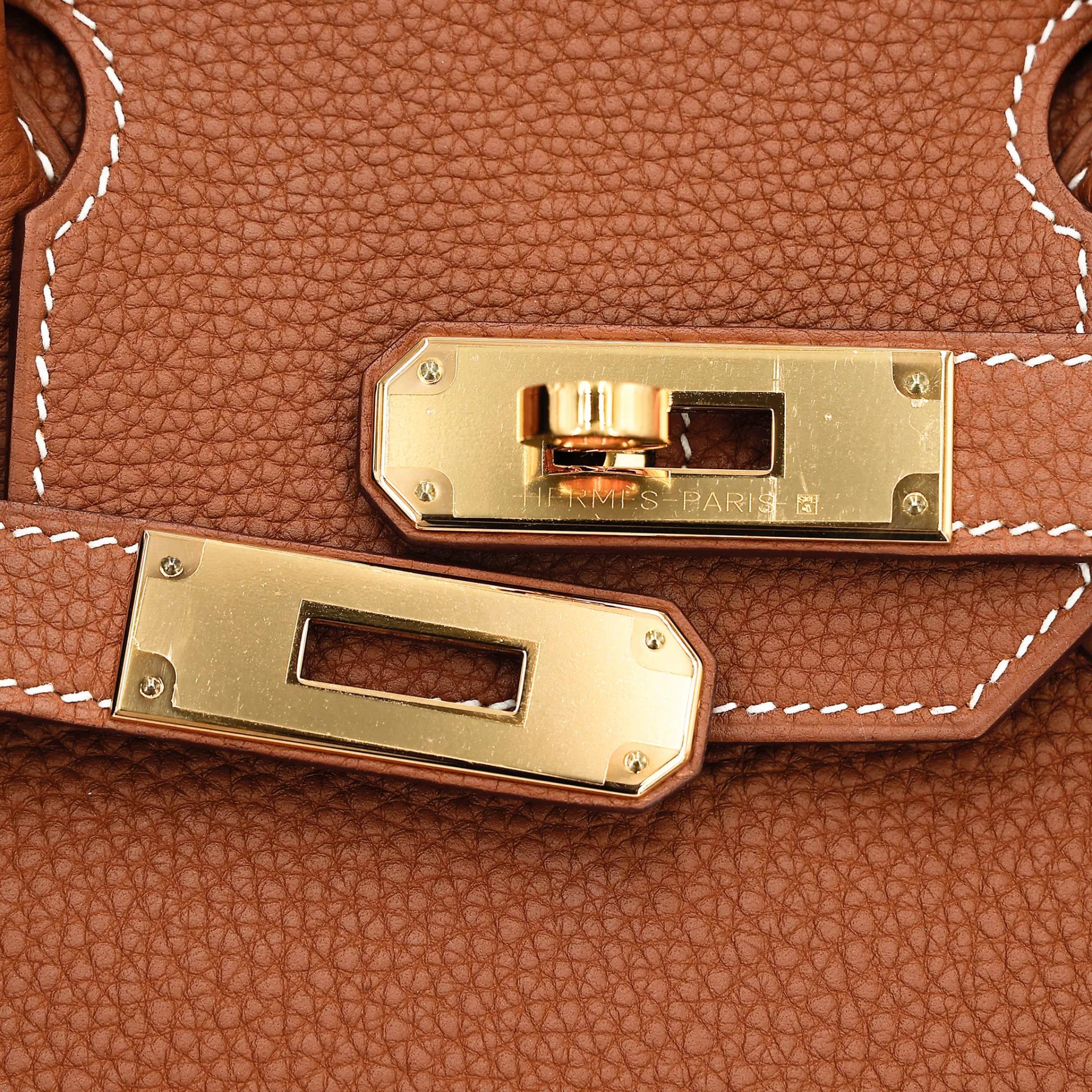 Very Good ( Rank A) HERMÈS Birkin 30 Gold (37) Togo Gold hardware D (2019) - 16