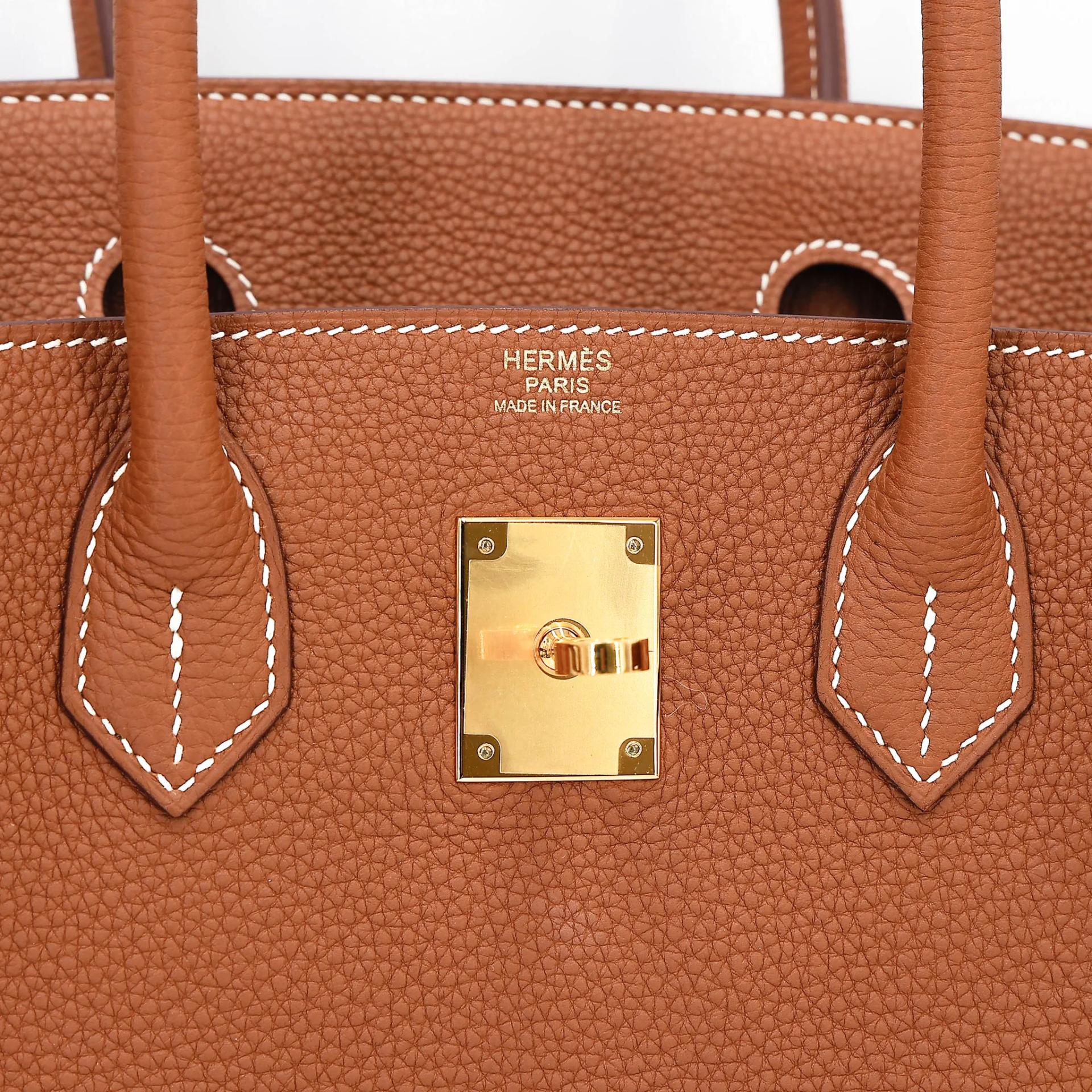 Very Good ( Rank A) HERMÈS Birkin 30 Gold (37) Togo Gold hardware D (2019) - 18