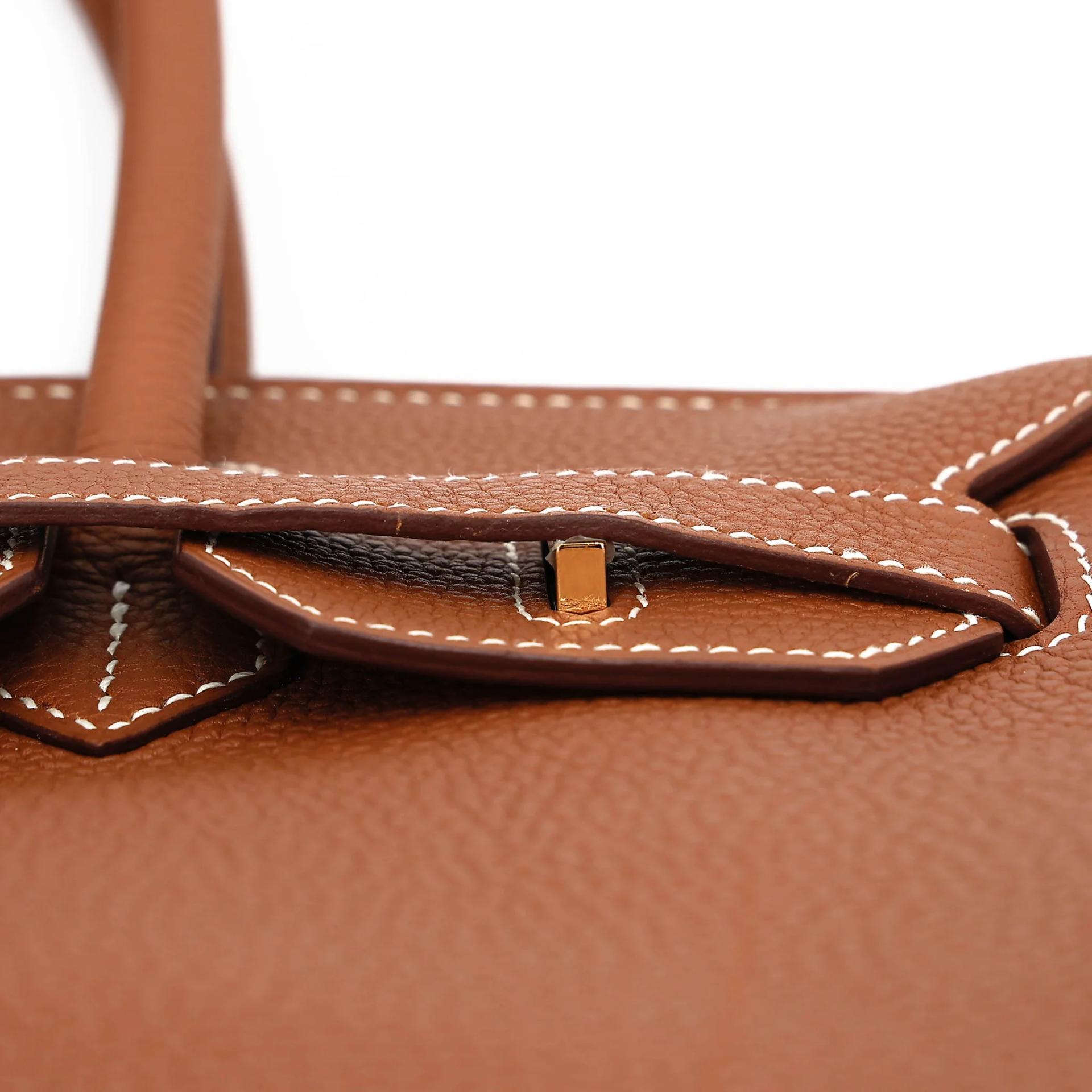 Very Good ( Rank A) HERMÈS Birkin 30 Gold (37) Togo Gold hardware D (2019) - 12