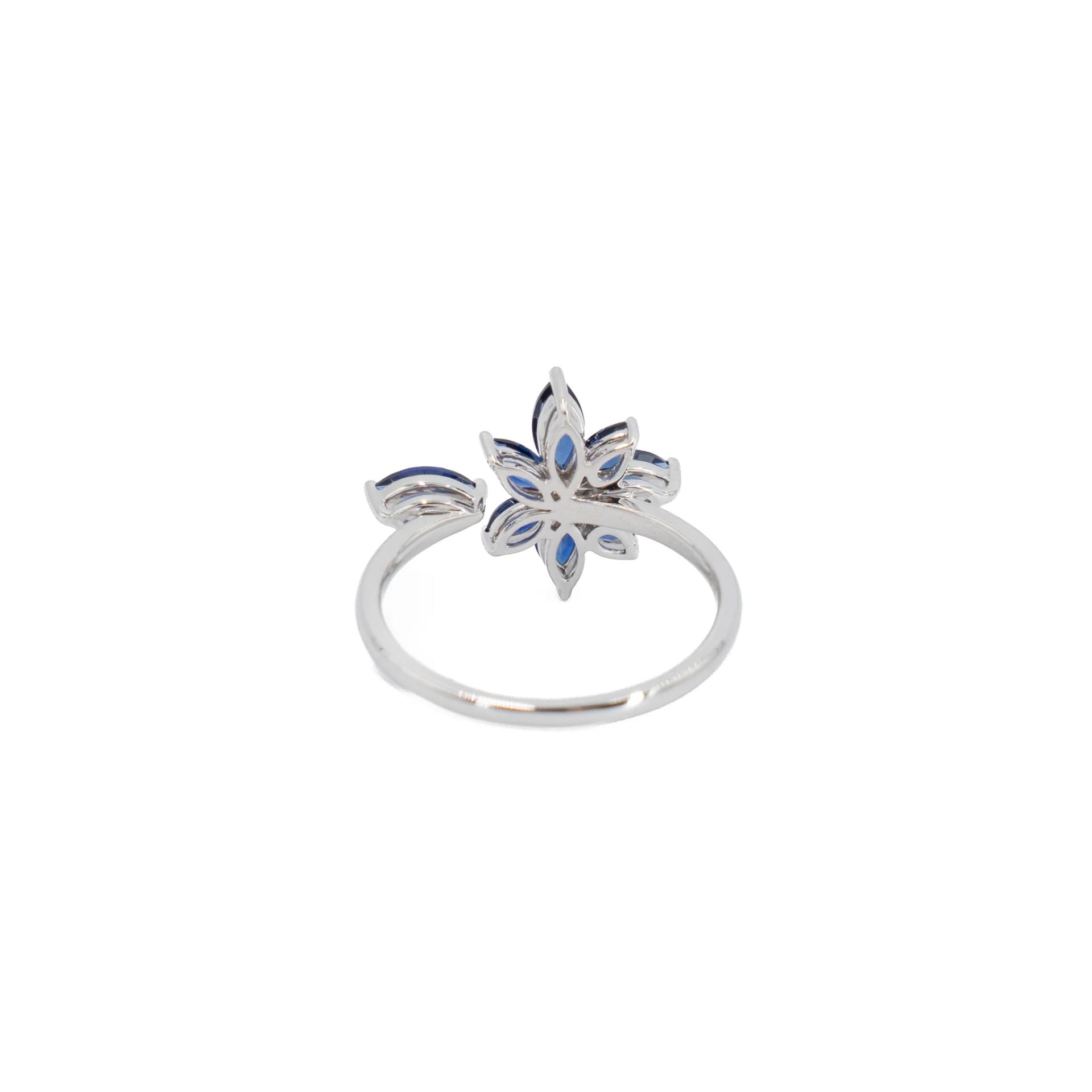 Brand New ( Rank N ) Mira MIRA Lumière Star PINKY RING Blue 18K White Gold - 3