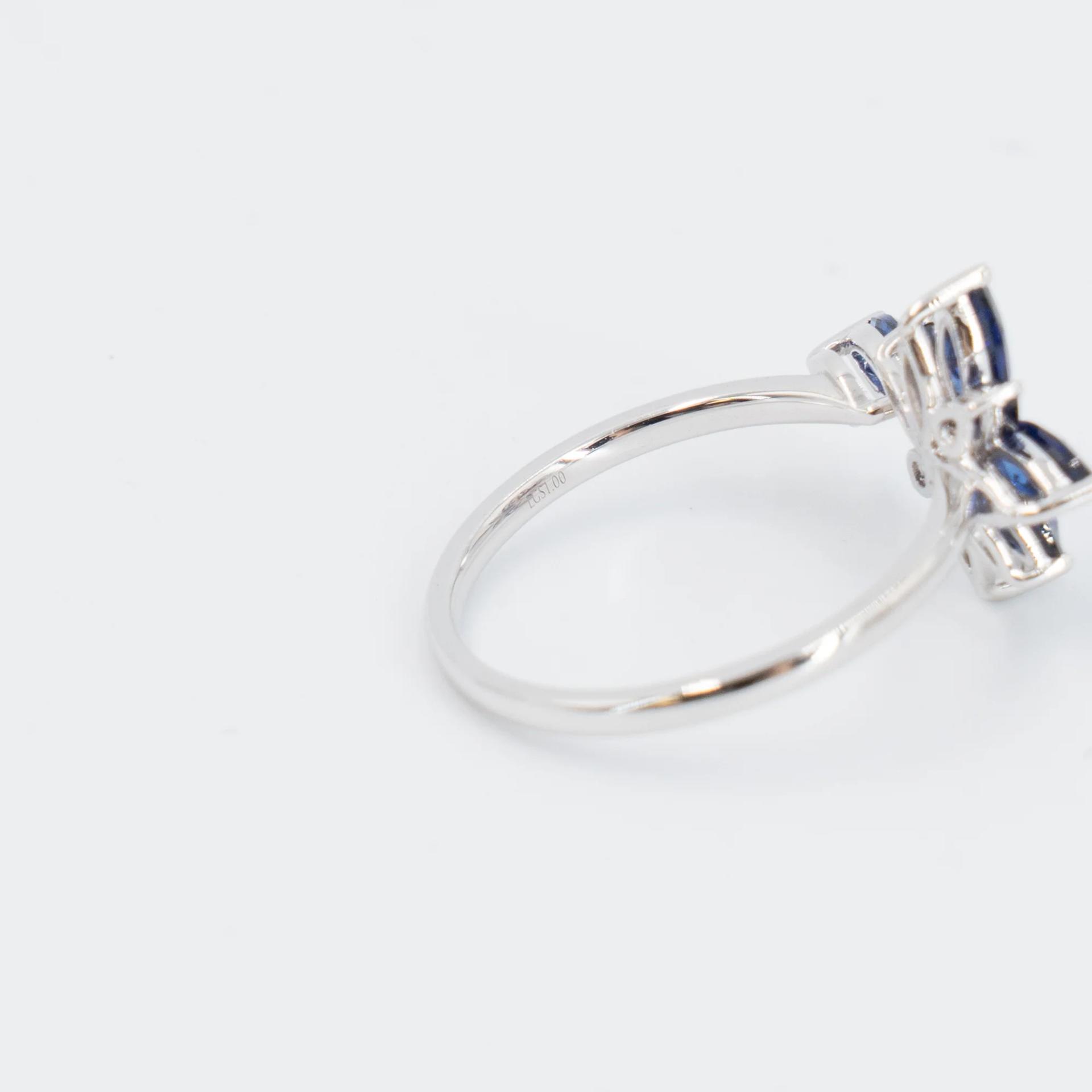 Brand New ( Rank N ) Mira MIRA Lumière Star PINKY RING Blue 18K White Gold - 9