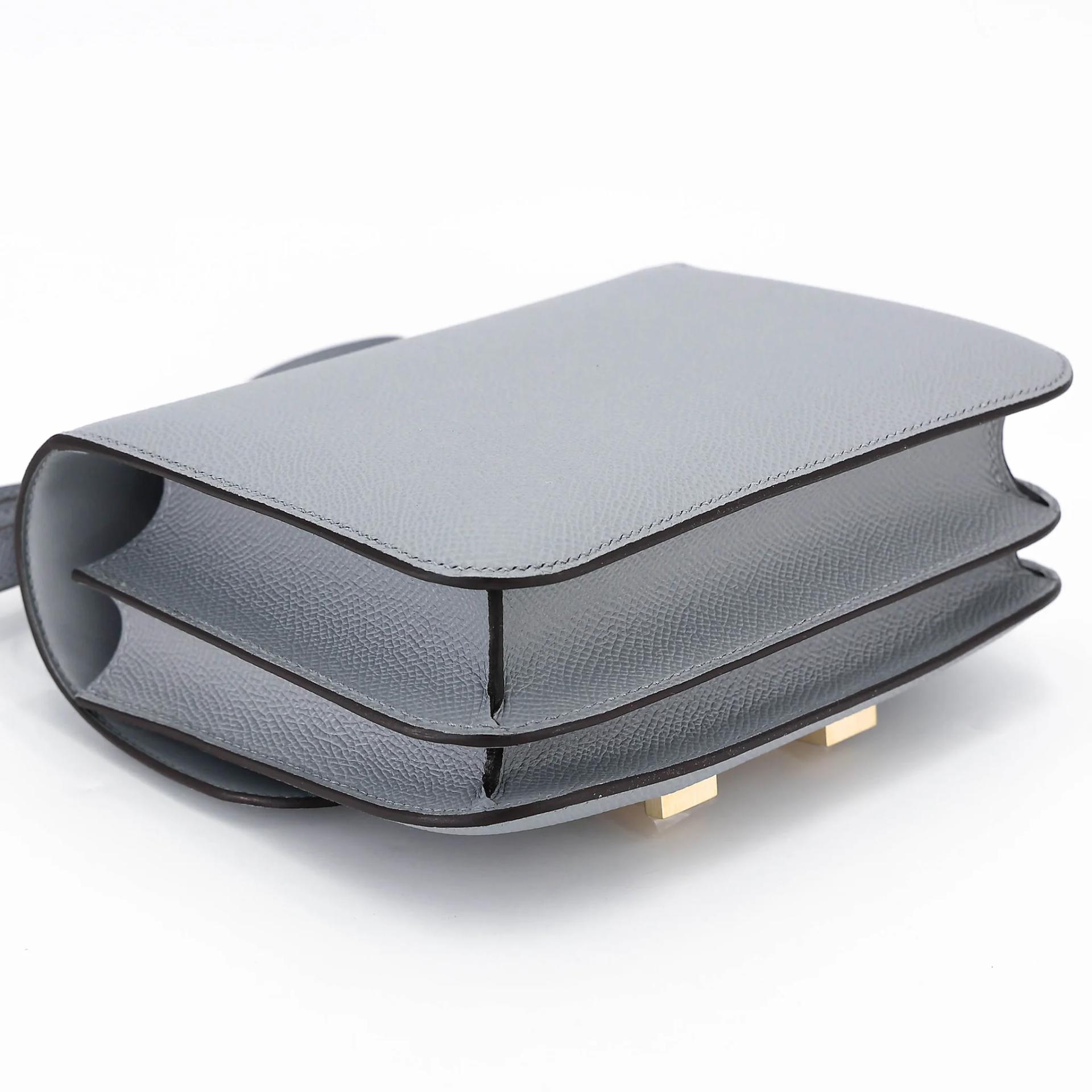 Brand New ( Rank N ) HERMÈS Constance Mini Gris Pantin (P0) Epsom Brushed Permabrass hardware K (2025) - 7