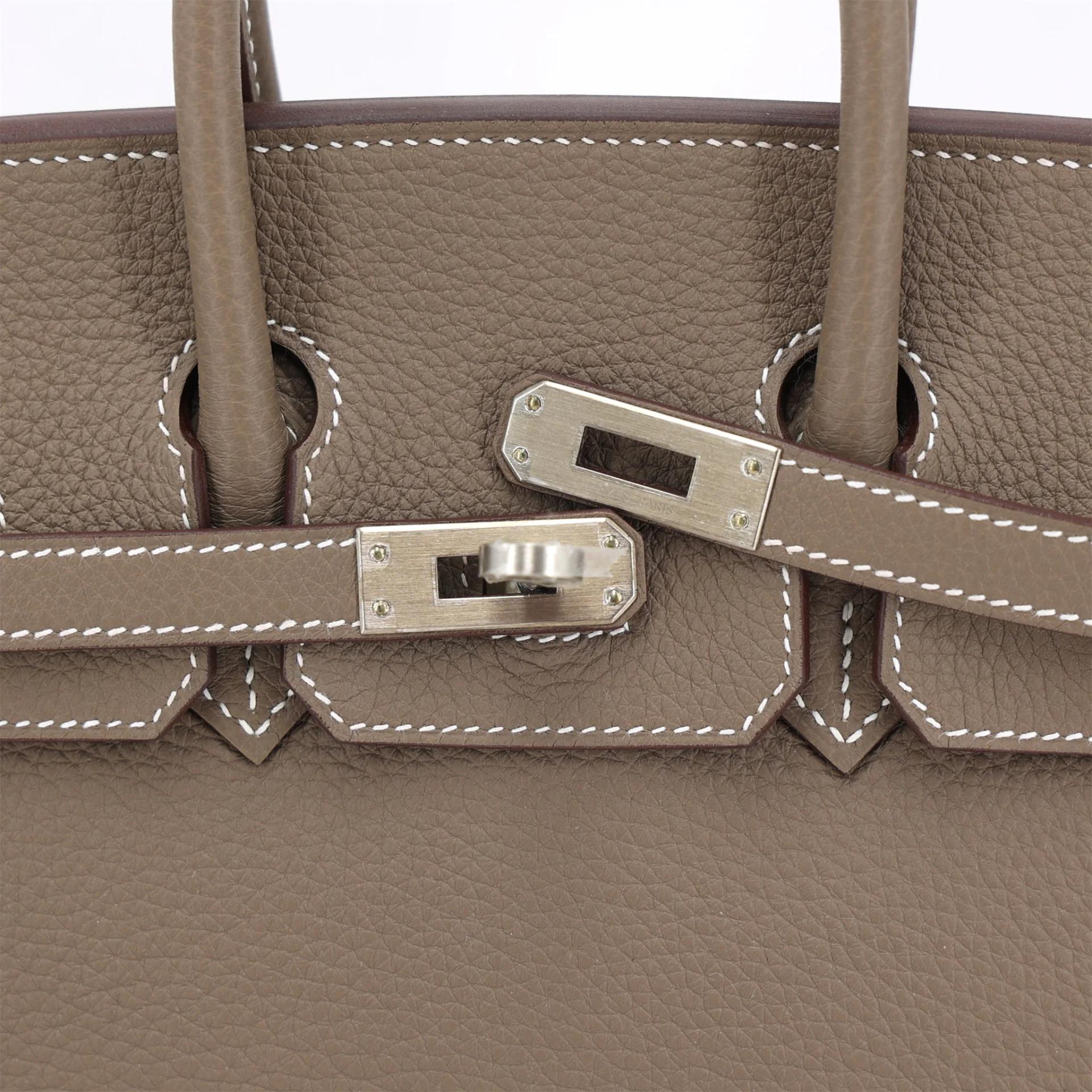 Brand New ( Rank N ) HERMÈS Birkin 25 Etoupe (18) Togo Brushed Palladium K (2025) - 8