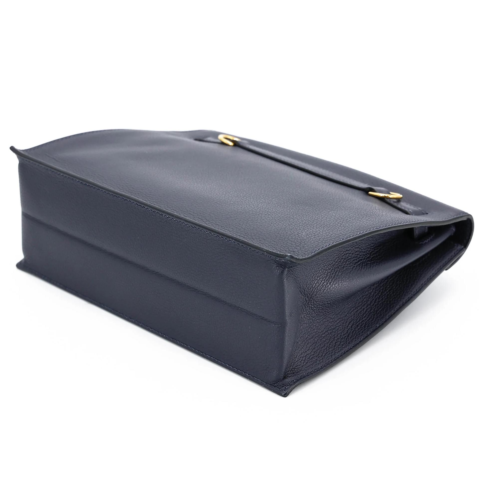 Excellent ( Rank SA ) HERMÈS Kelly Danse Bleu Nuit (2Z) Evercolor Gold hardware Y (2020) - 5