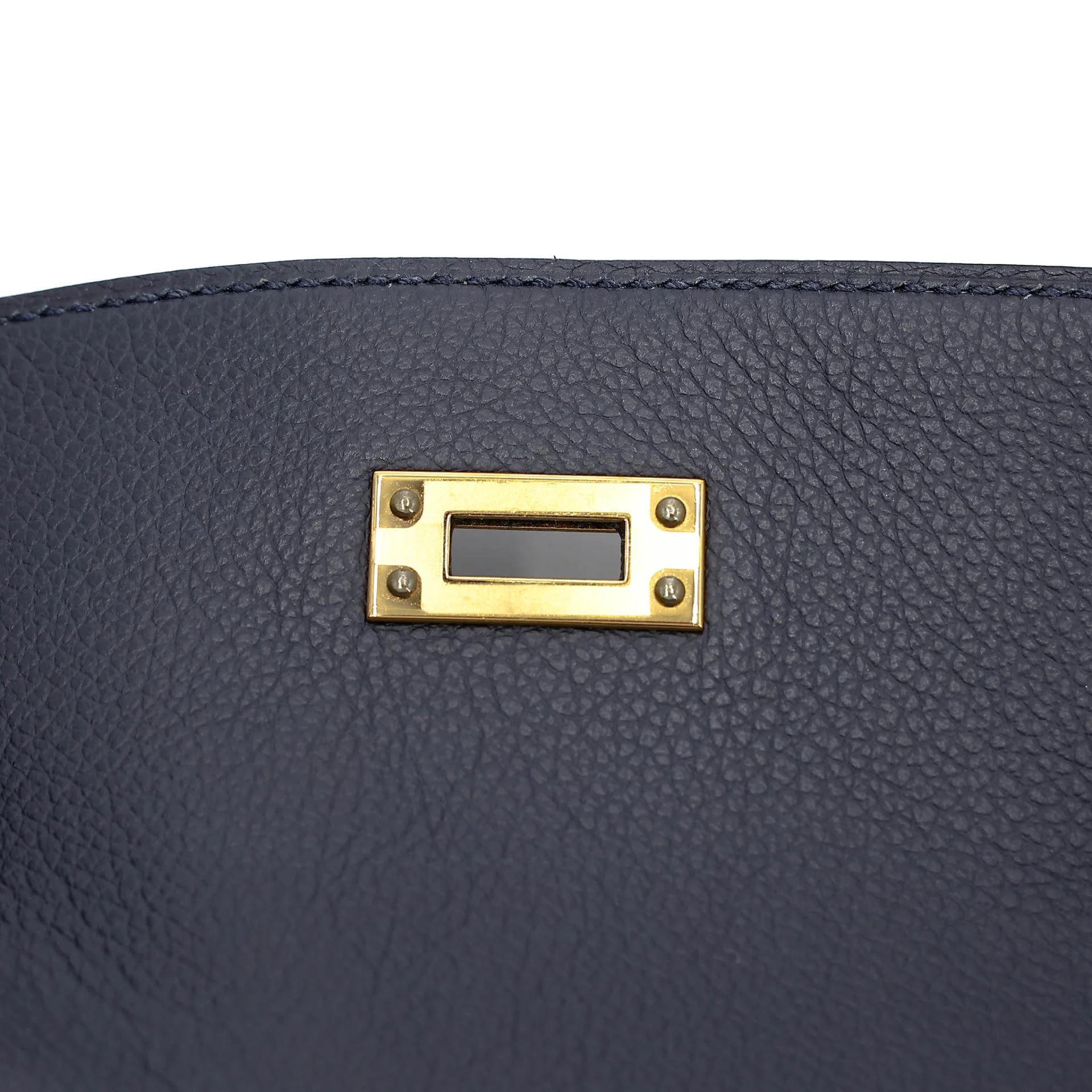 Excellent ( Rank SA ) HERMÈS Kelly Danse Bleu Nuit (2Z) Evercolor Gold hardware Y (2020) - 10