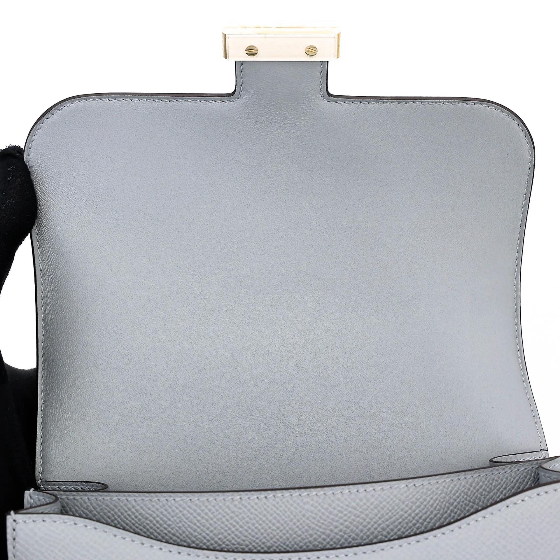 Brand New ( Rank N ) HERMÈS Constance Mini Gris Pantin (P0) Epsom Brushed Permabrass hardware K (2025) - 11