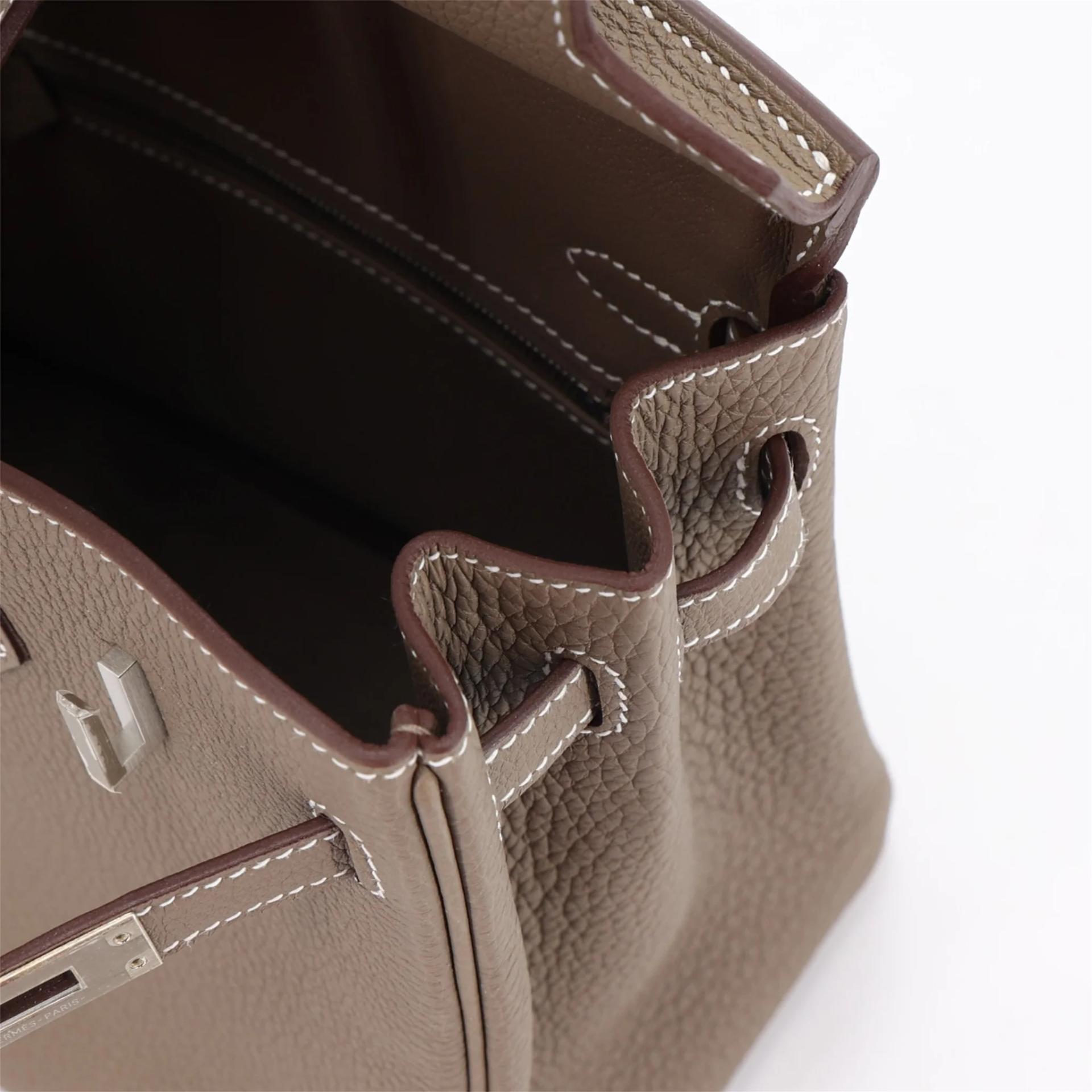 Brand New ( Rank N ) HERMÈS Birkin 25 Etoupe (18) Togo Brushed Palladium K (2025) - 13