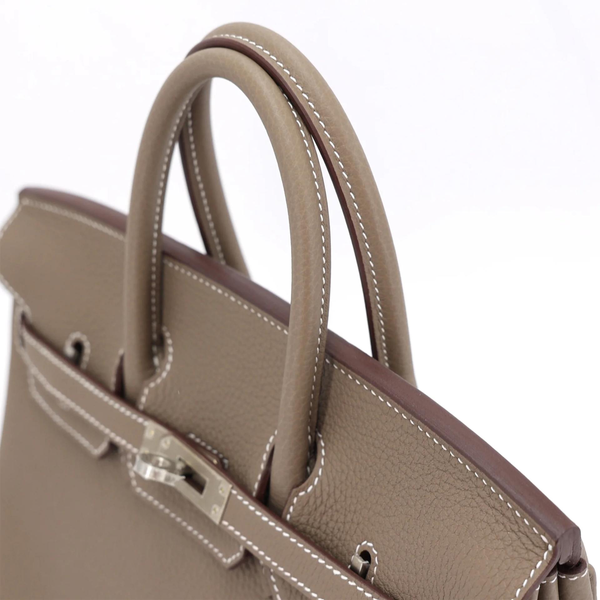 Brand New ( Rank N ) HERMÈS Birkin 25 Etoupe (18) Togo Brushed Palladium K (2025) - 3
