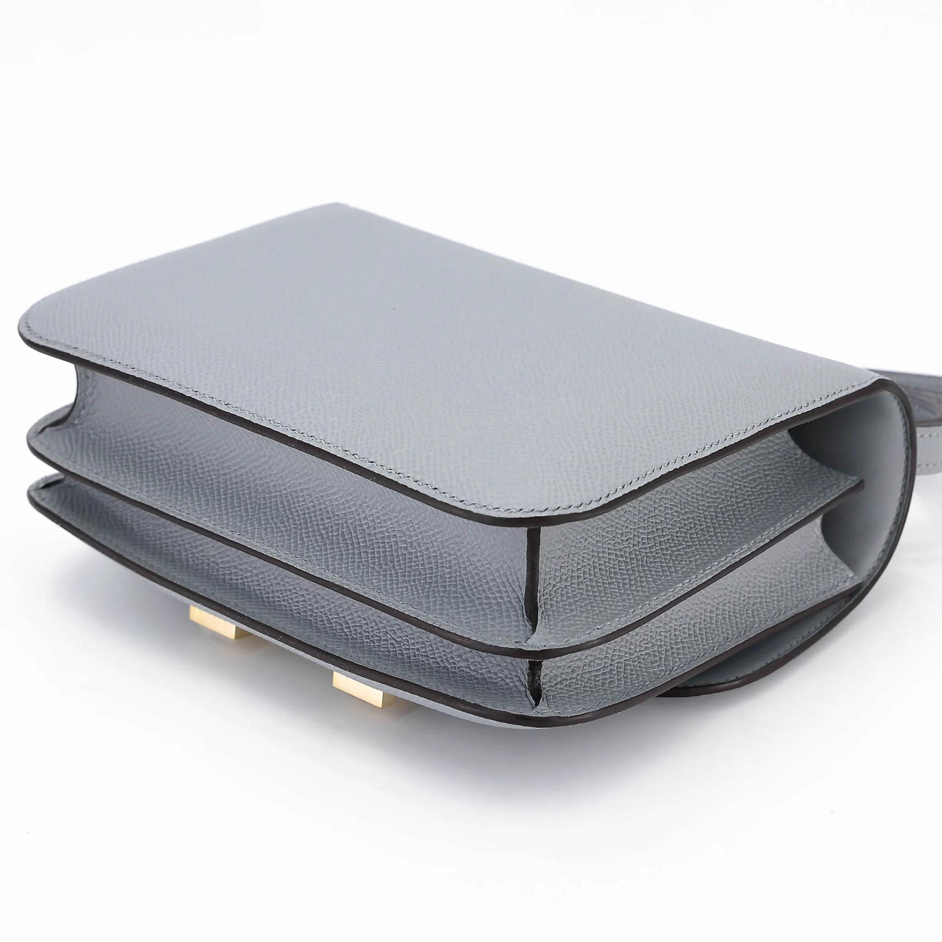 Brand New ( Rank N ) HERMÈS Constance Mini Gris Pantin (P0) Epsom Brushed Permabrass hardware K (2025) - 6