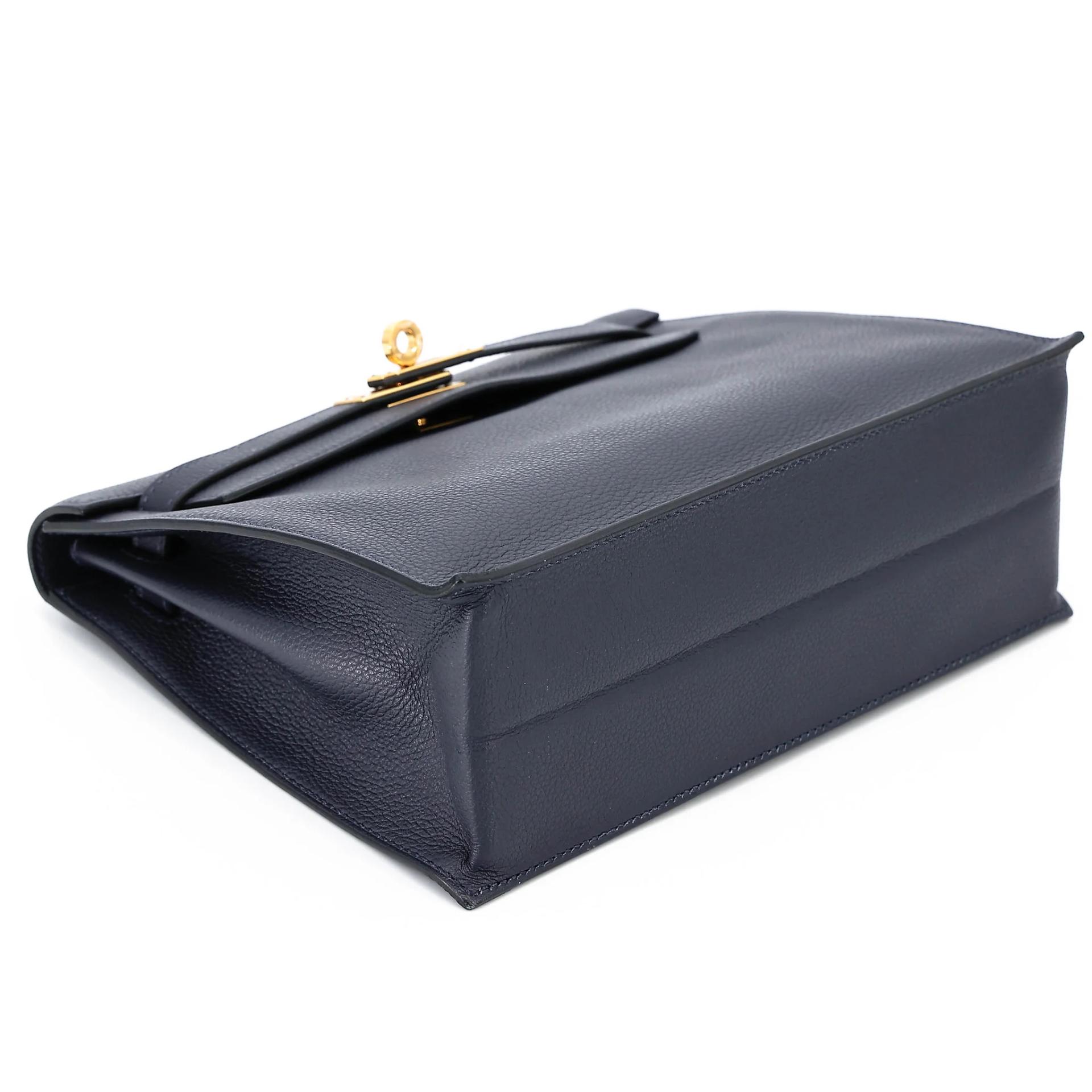 Excellent ( Rank SA ) HERMÈS Kelly Danse Bleu Nuit (2Z) Evercolor Gold hardware Y (2020) - 4