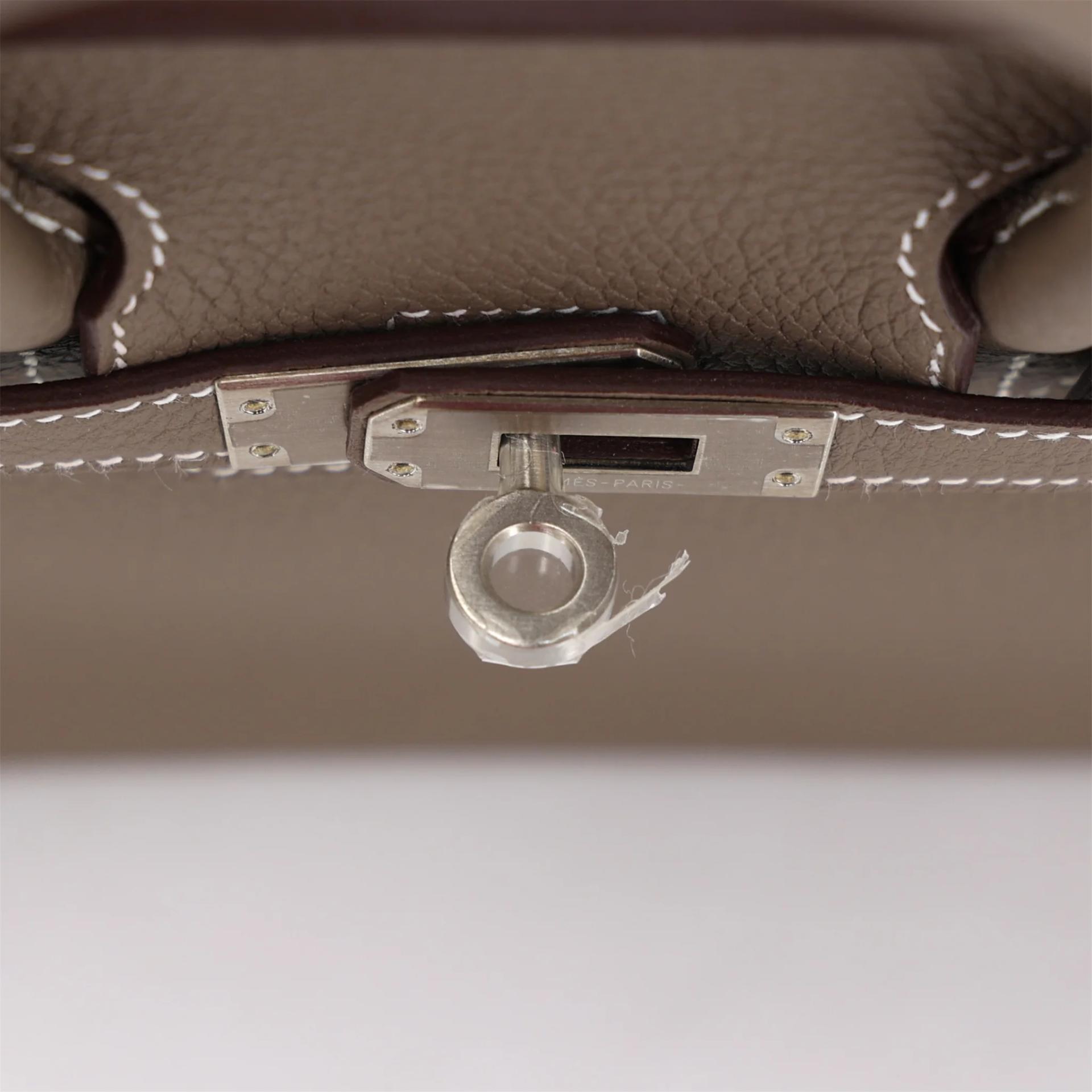 Brand New ( Rank N ) HERMÈS Birkin 25 Etoupe (18) Togo Brushed Palladium K (2025) - 9