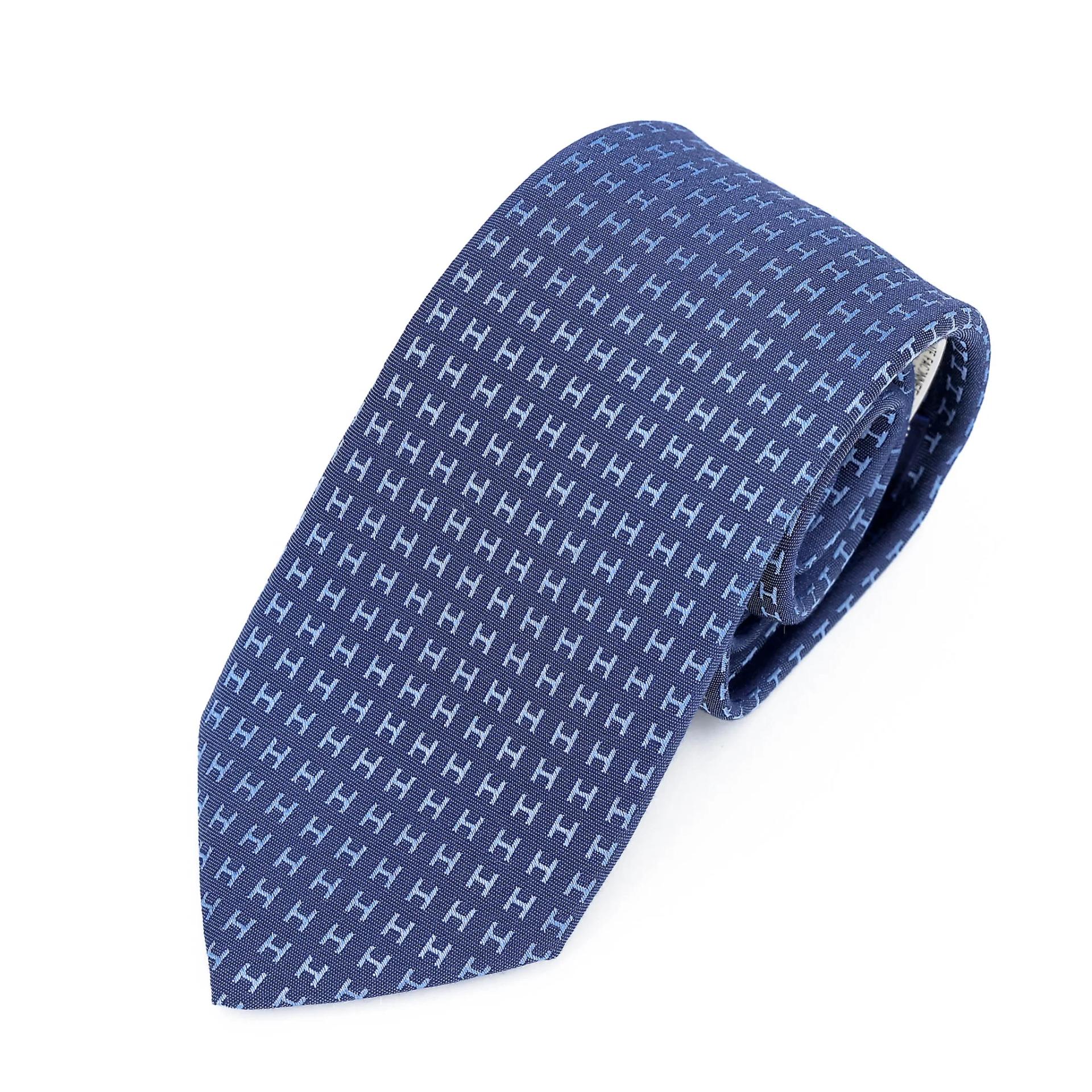 Faconnee H Bicolore tie 7 cm Blue
