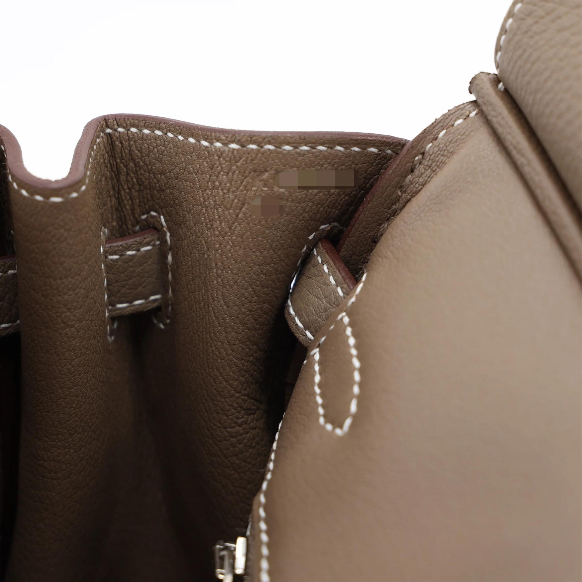Brand New ( Rank N ) HERMÈS Birkin 25 Etoupe (18) Togo Brushed Palladium K (2025) - 16