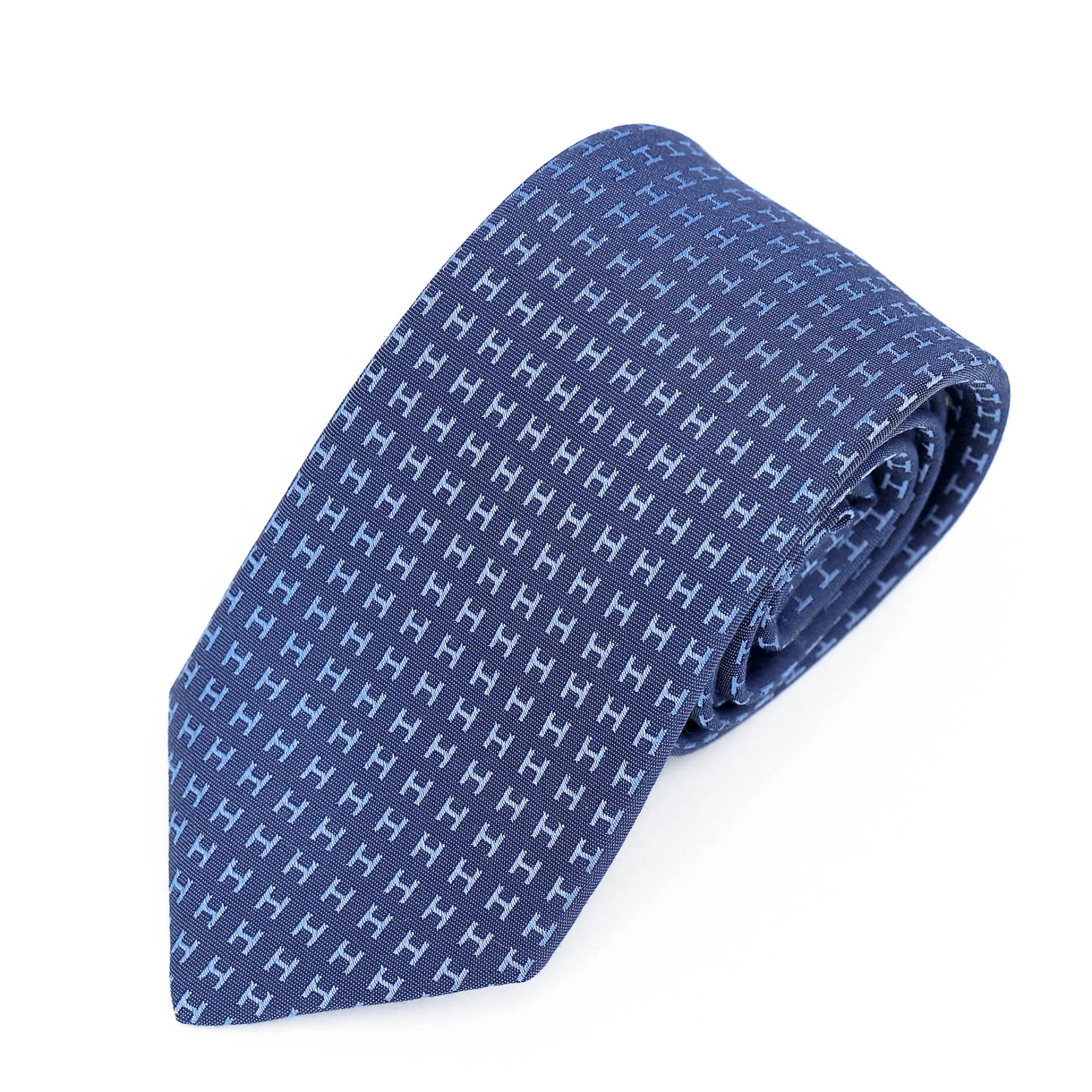 Faconnee H Bicolore tie 7 cm Blue