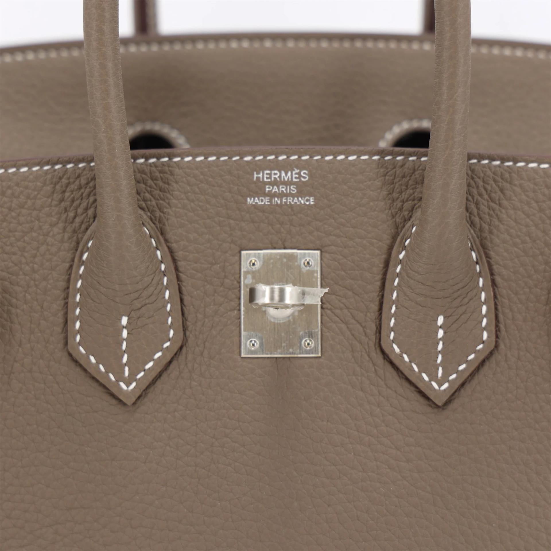 Brand New ( Rank N ) HERMÈS Birkin 25 Etoupe (18) Togo Brushed Palladium K (2025) - 10