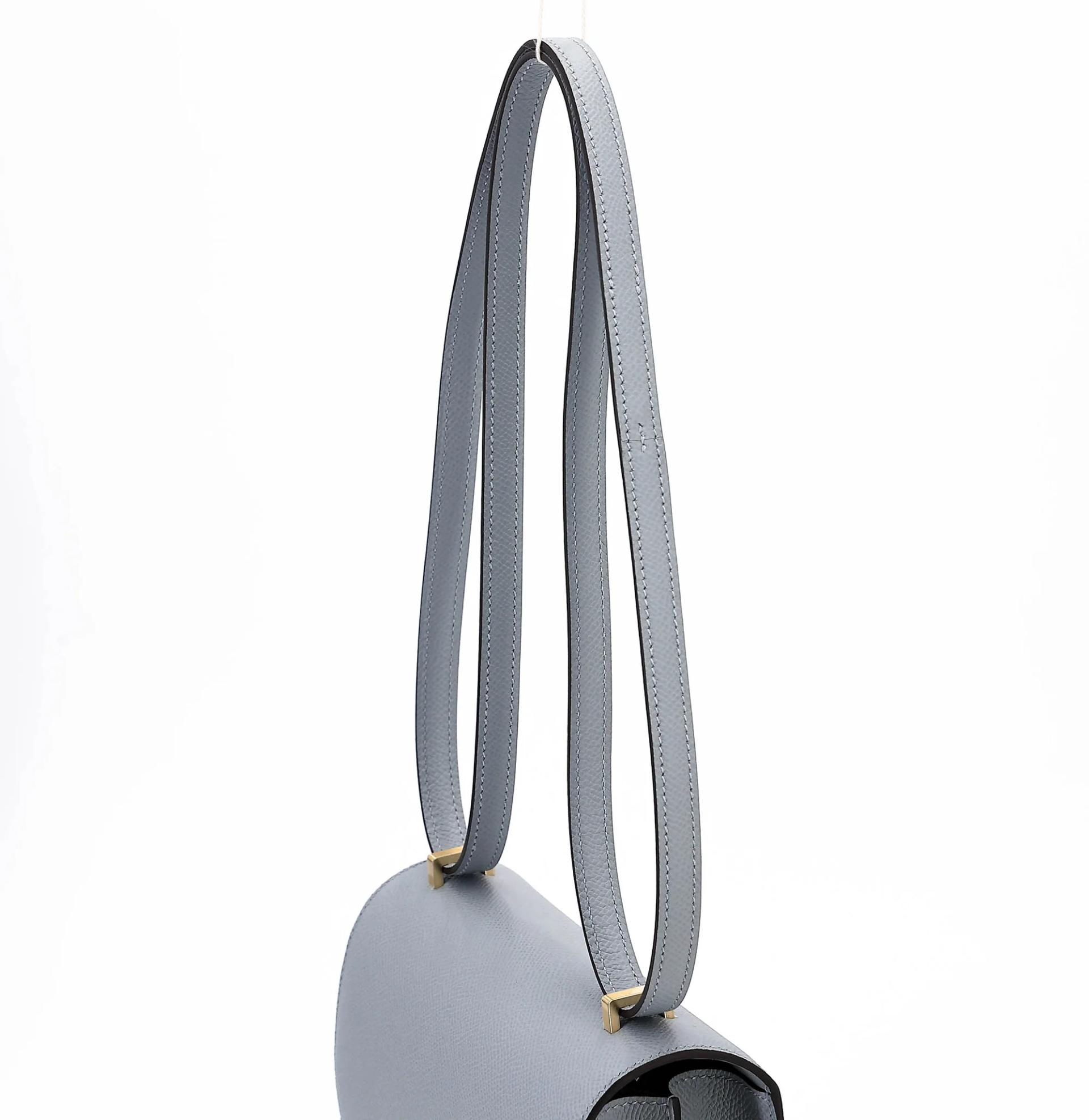 Brand New ( Rank N ) HERMÈS Constance Mini Gris Pantin (P0) Epsom Brushed Permabrass hardware K (2025) - 3
