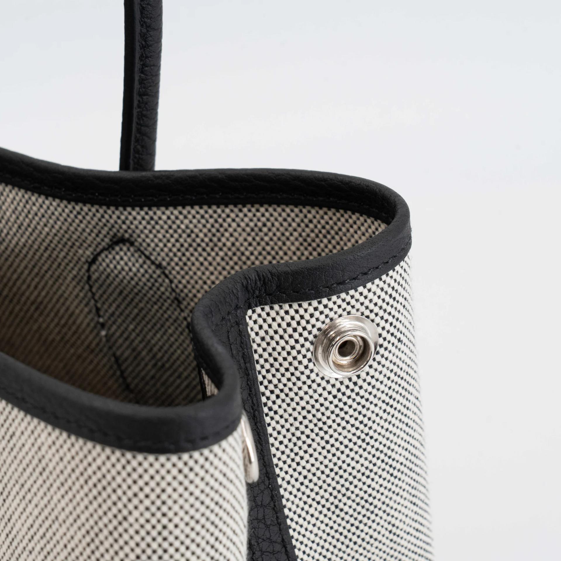 Brand New ( Rank N ) HERMÈS Neo Garden Party 23 Noir (89) Toile H canvas Negonda Palladium hardware G (2026) - 4