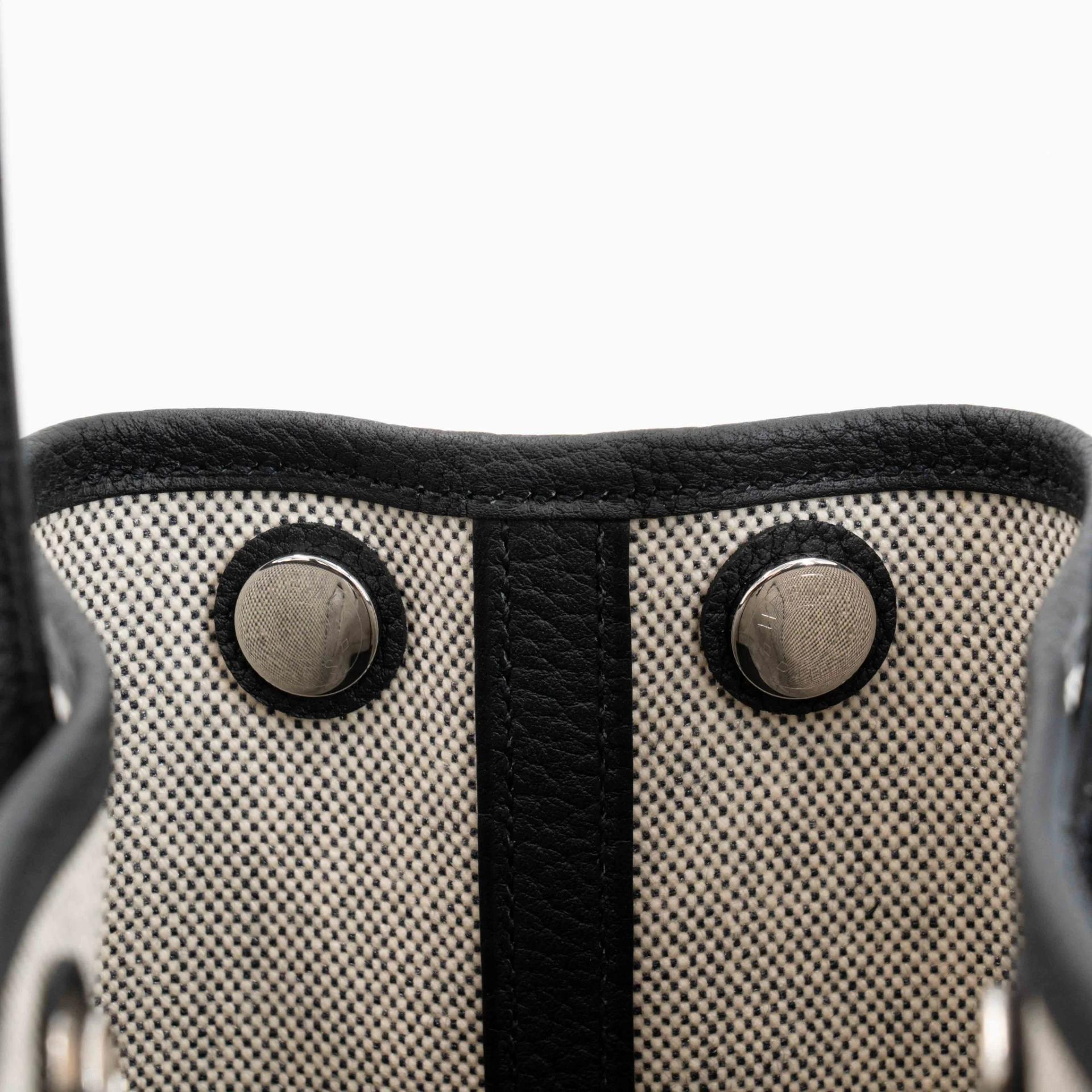 Brand New ( Rank N ) HERMÈS Neo Garden Party 23 Noir (89) Toile H canvas Negonda Palladium hardware G (2026) - 12