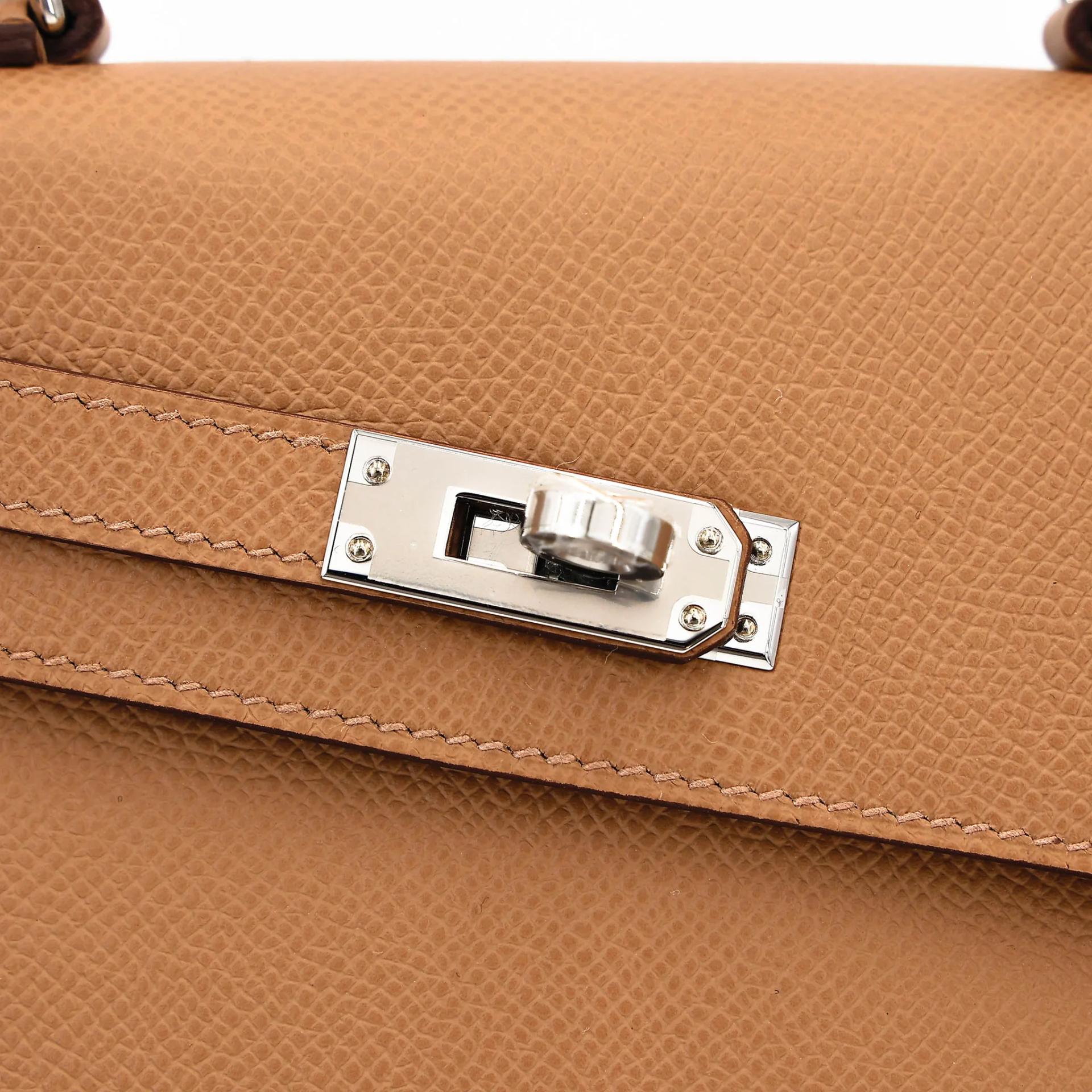 Brand New ( Rank N ) HERMÈS Limited Edition Kelly 20 en Desordre Biscuit (4B) Epsom Palladium hardware G (2026) - 16