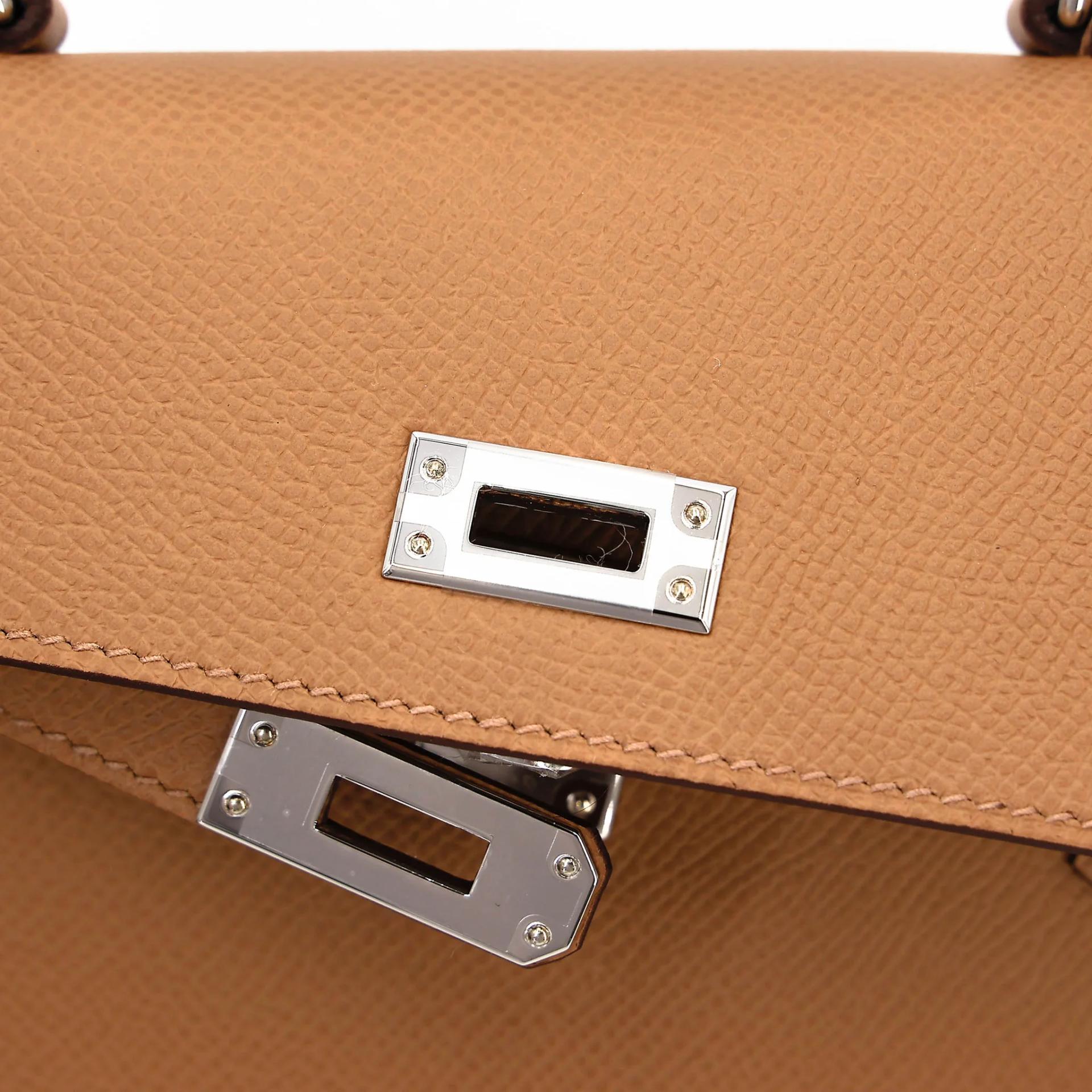 Brand New ( Rank N ) HERMÈS Limited Edition Kelly 20 en Desordre Biscuit (4B) Epsom Palladium hardware G (2026) - 18