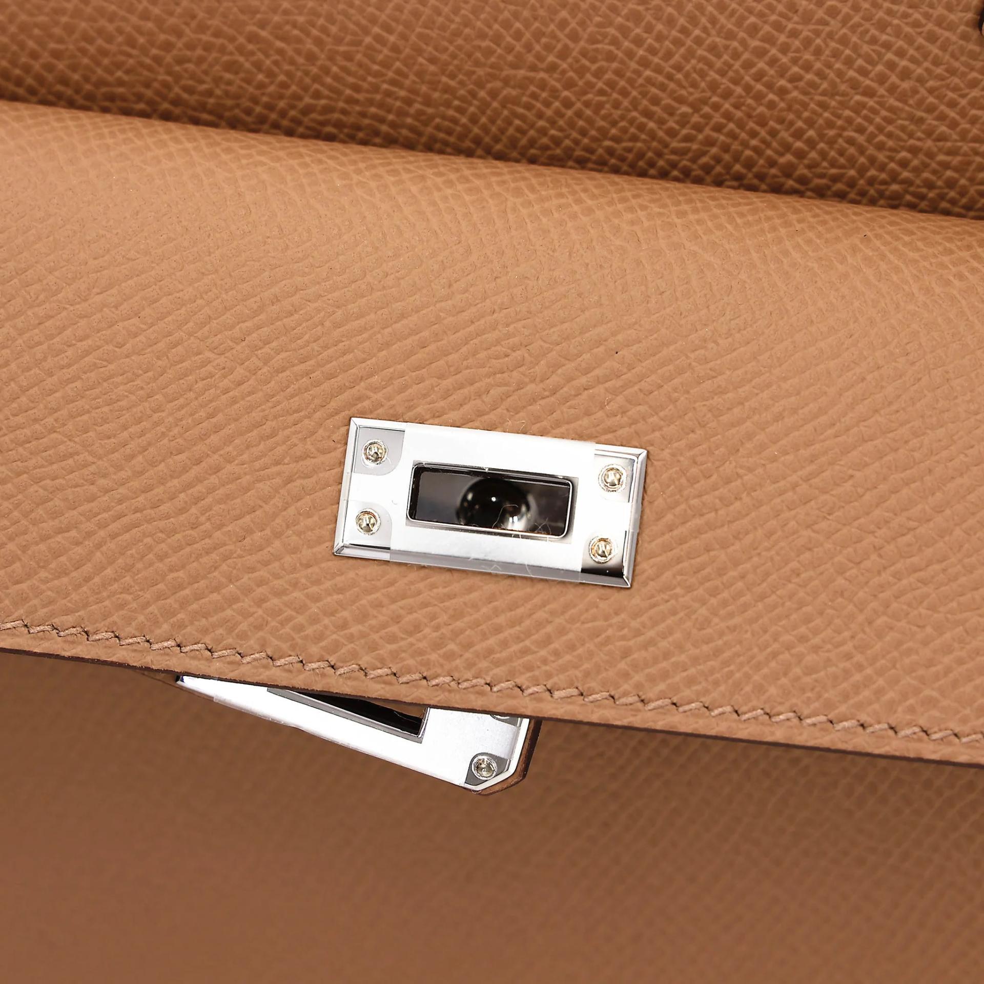 Brand New ( Rank N ) HERMÈS Limited Edition Kelly 20 en Desordre Biscuit (4B) Epsom Palladium hardware G (2026) - 10