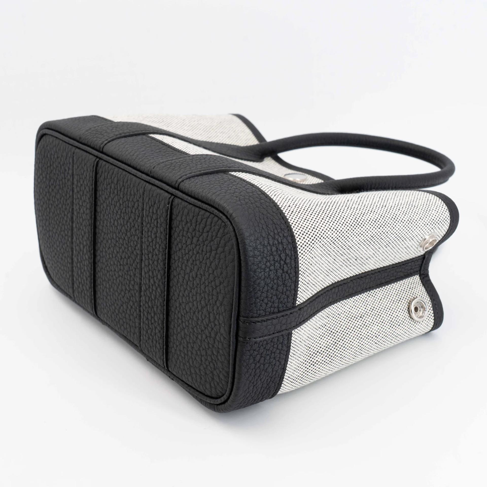 Brand New ( Rank N ) HERMÈS Neo Garden Party 23 Noir (89) Toile H canvas Negonda Palladium hardware G (2026) - 9