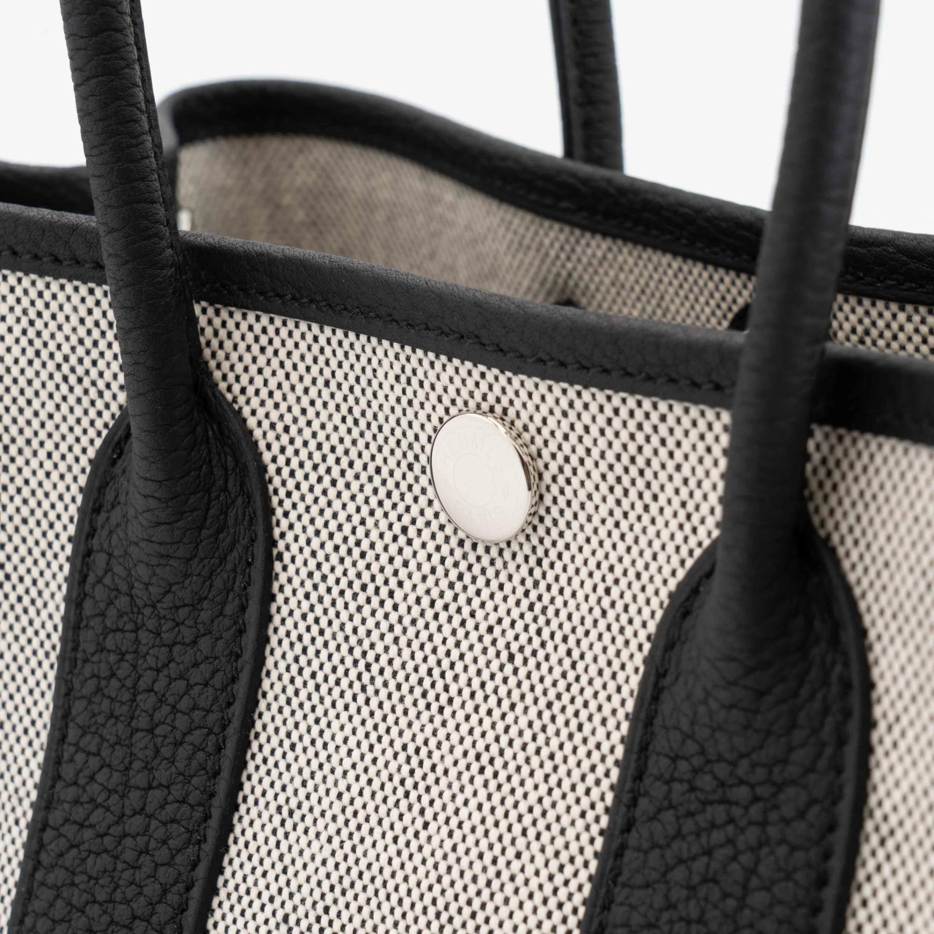 Brand New ( Rank N ) HERMÈS Neo Garden Party 23 Noir (89) Toile H canvas Negonda Palladium hardware G (2026) - 7