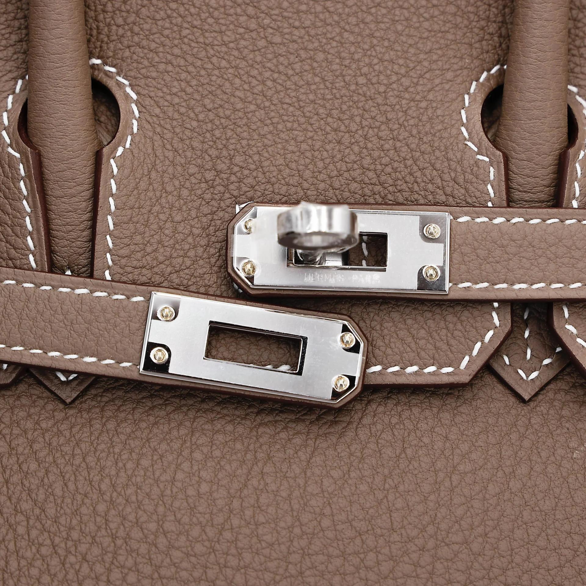 Brand New ( Rank N ) HERMÈS Birkin 25 Etoupe (18) Togo Palladium hardware G (2026) - 8