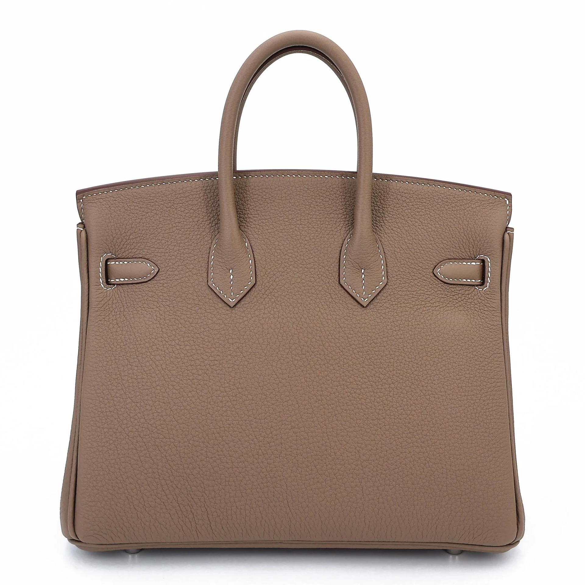 Brand New ( Rank N ) HERMÈS Birkin 25 Etoupe (18) Togo Palladium hardware G (2026) - 2