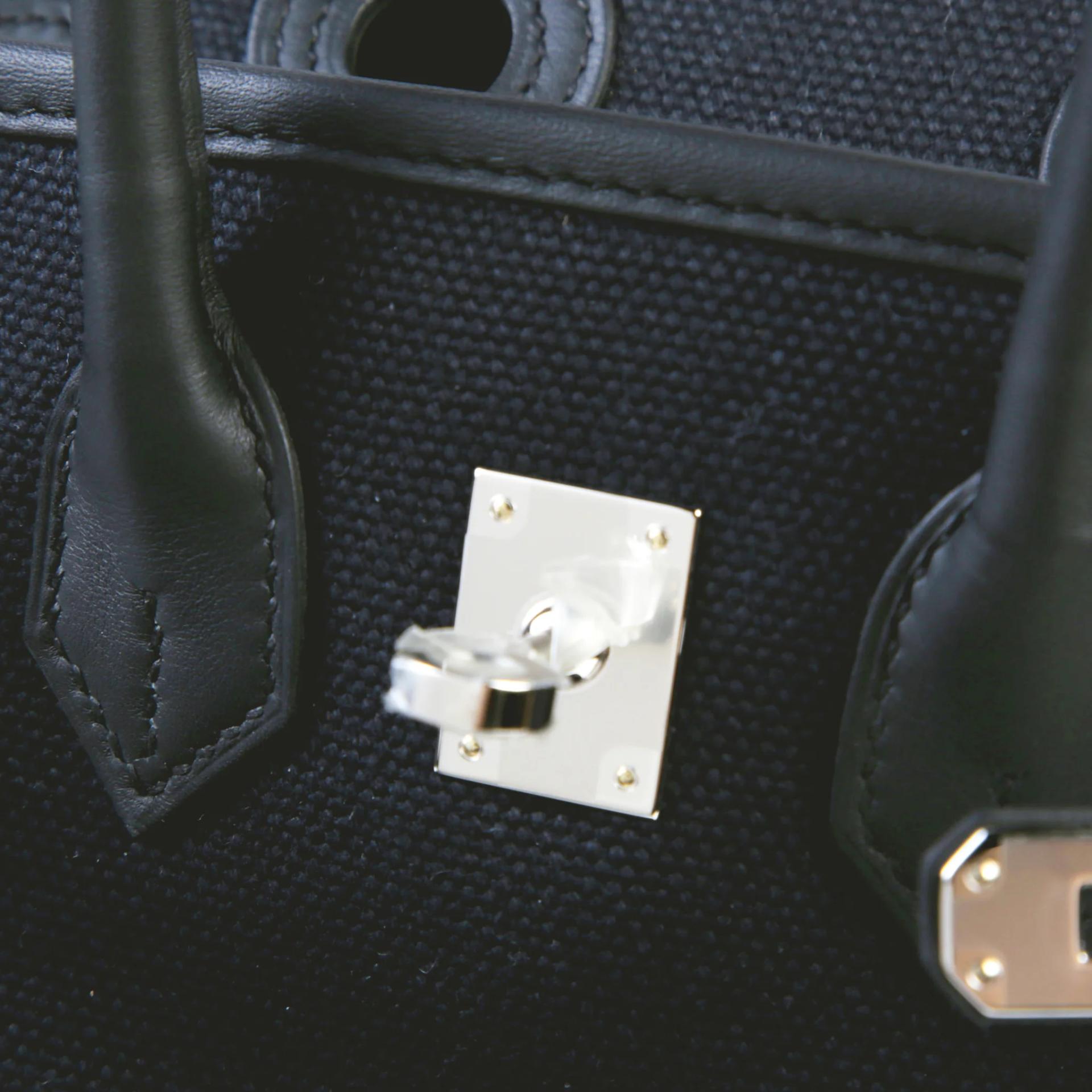Brand New ( Rank N ) HERMÈS Limited Edition Birkin Cargo 25 Noir (89) Toile Goeland canvas Swift Palladium hardware G (2026) - 9