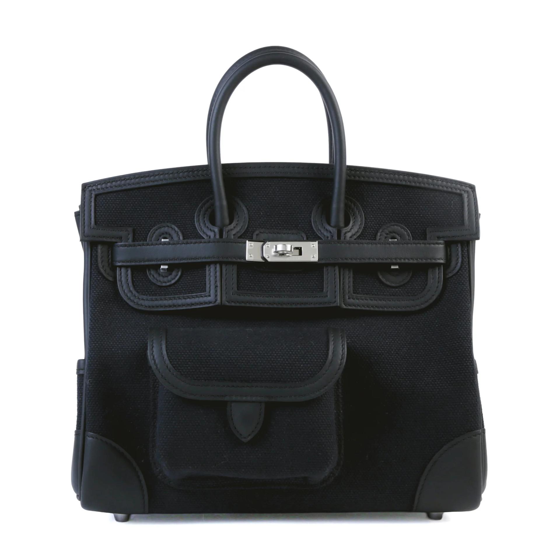 Brand New ( Rank N ) HERMÈS Limited Edition Birkin Cargo 25 Noir (89) Toile Goeland canvas Swift Palladium hardware G (2026) - 1
