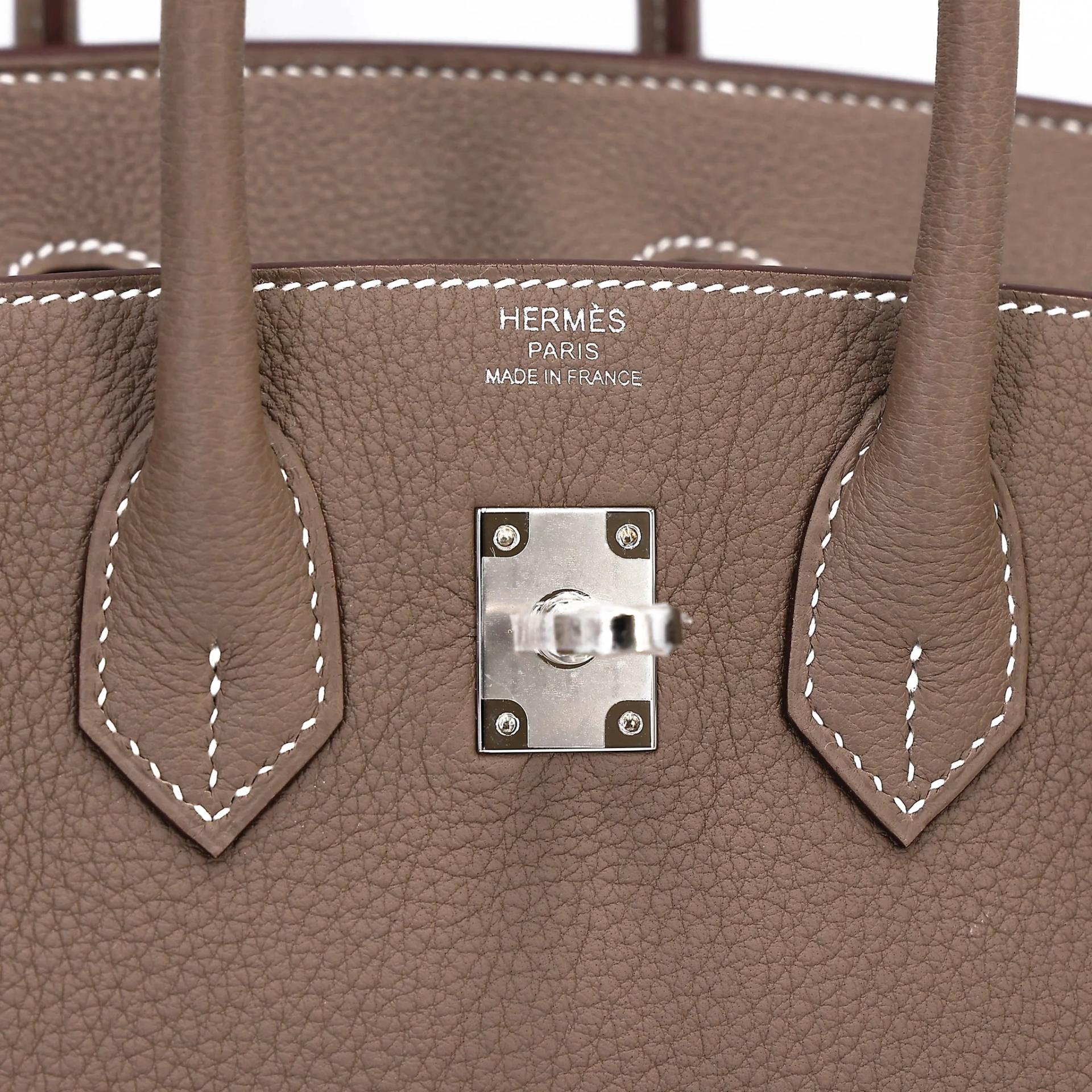 Brand New ( Rank N ) HERMÈS Birkin 25 Etoupe (18) Togo Palladium hardware G (2026) - 10