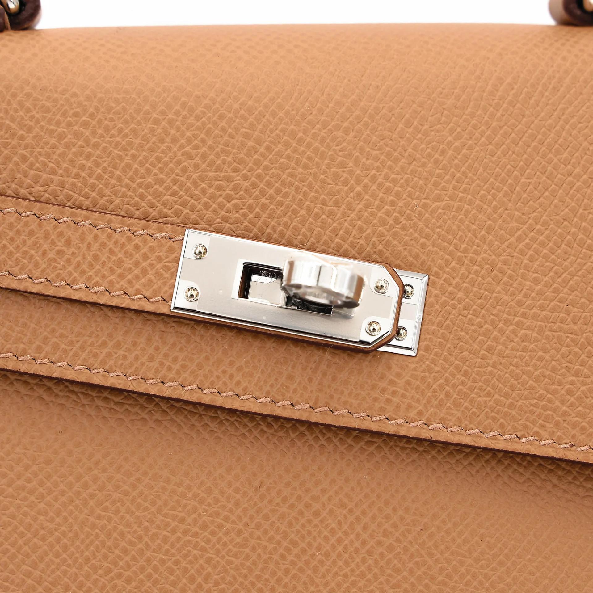 Brand New ( Rank N ) HERMÈS Limited Edition Kelly 20 en Desordre Biscuit (4B) Epsom Palladium hardware G (2026) - 15