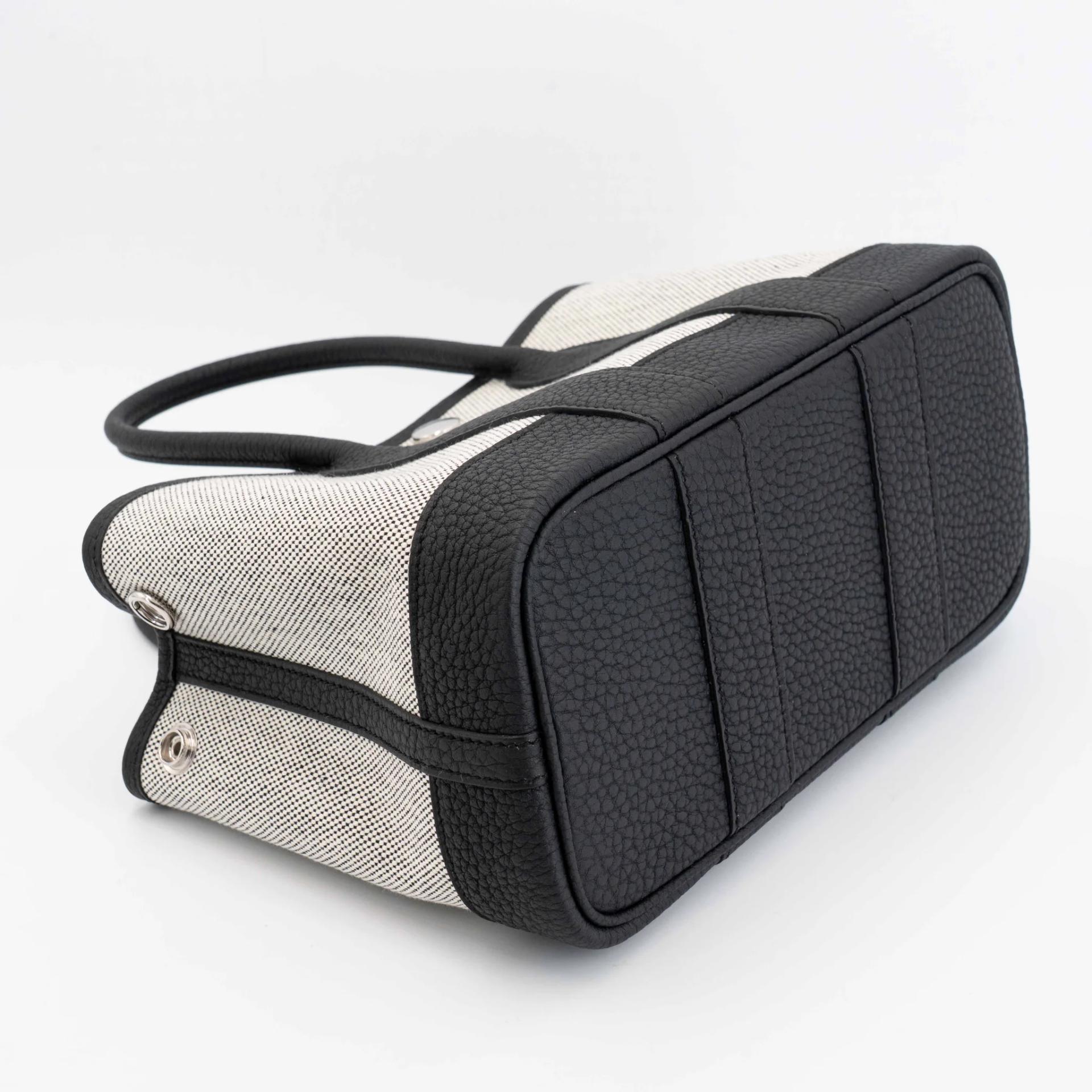 Brand New ( Rank N ) HERMÈS Neo Garden Party 23 Noir (89) Toile H canvas Negonda Palladium hardware G (2026) - 11