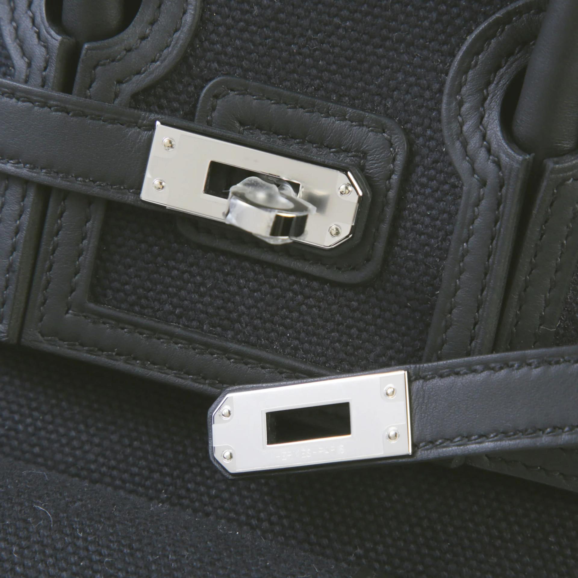 Brand New ( Rank N ) HERMÈS Limited Edition Birkin Cargo 25 Noir (89) Toile Goeland canvas Swift Palladium hardware G (2026) - 8