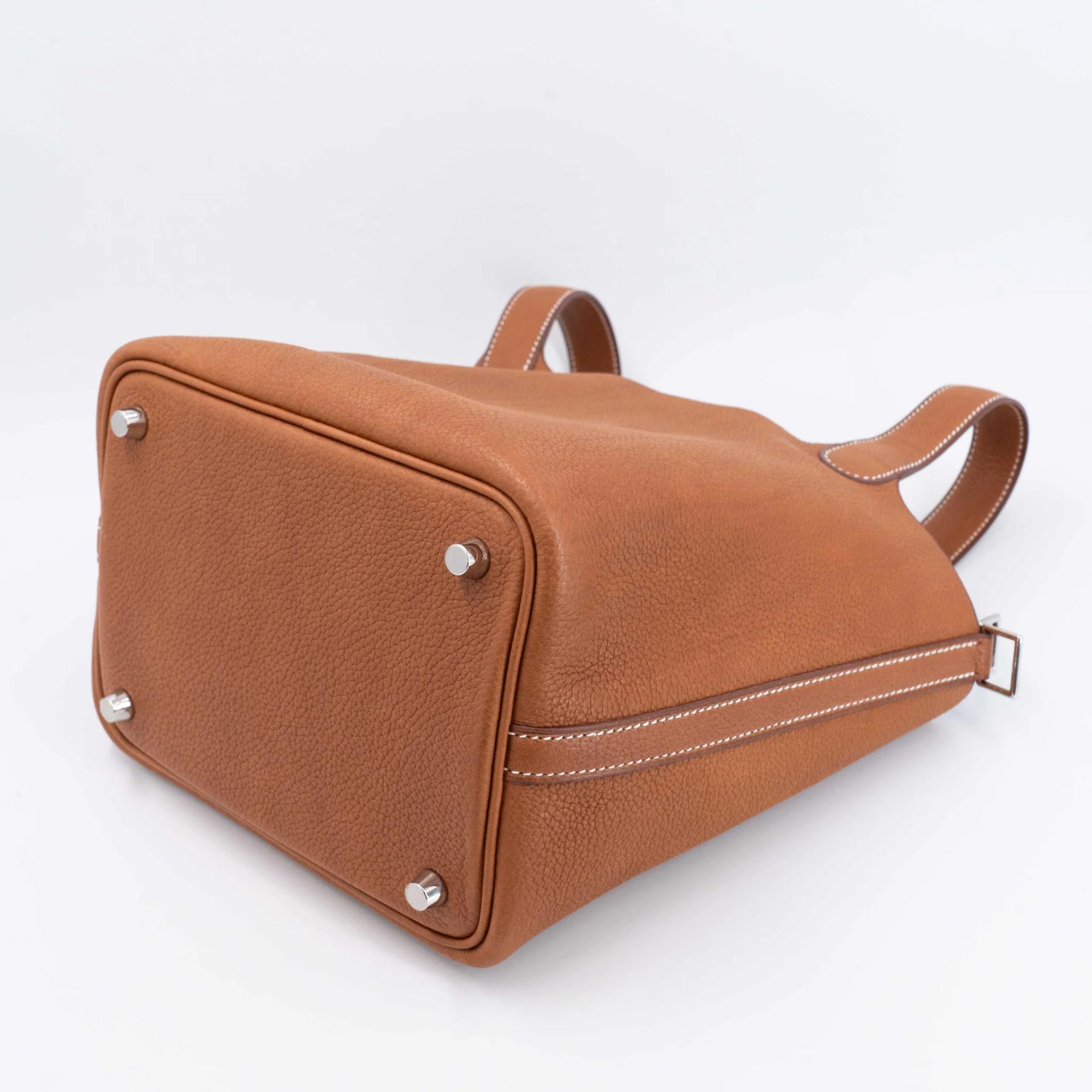 Unused ( Rank NS ) HERMÈS Picotin Lock PM Fauve (34) Barenia Faubourg Palladium hardware W (2024) - 9