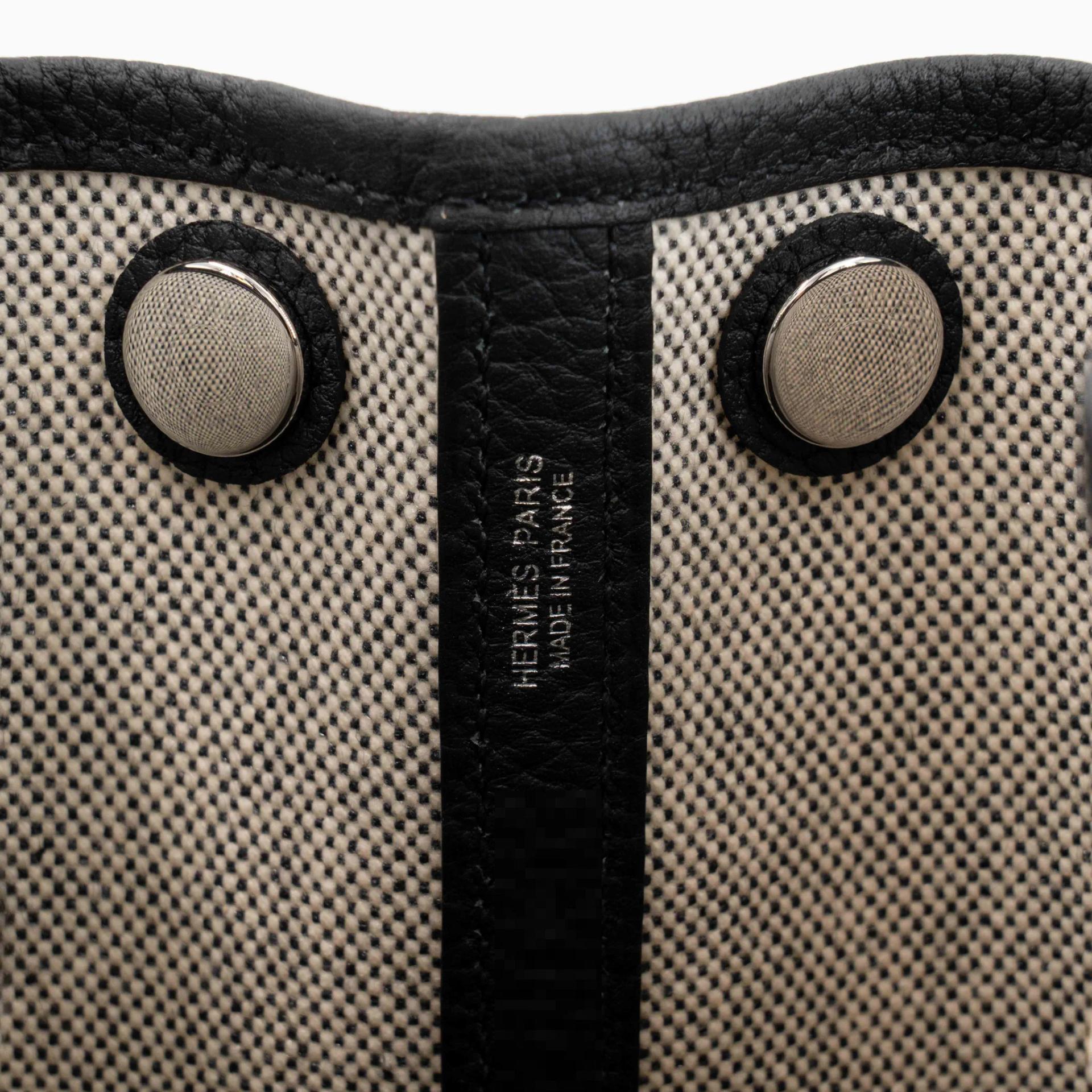 Brand New ( Rank N ) HERMÈS Neo Garden Party 23 Noir (89) Toile H canvas Negonda Palladium hardware G (2026) - 14