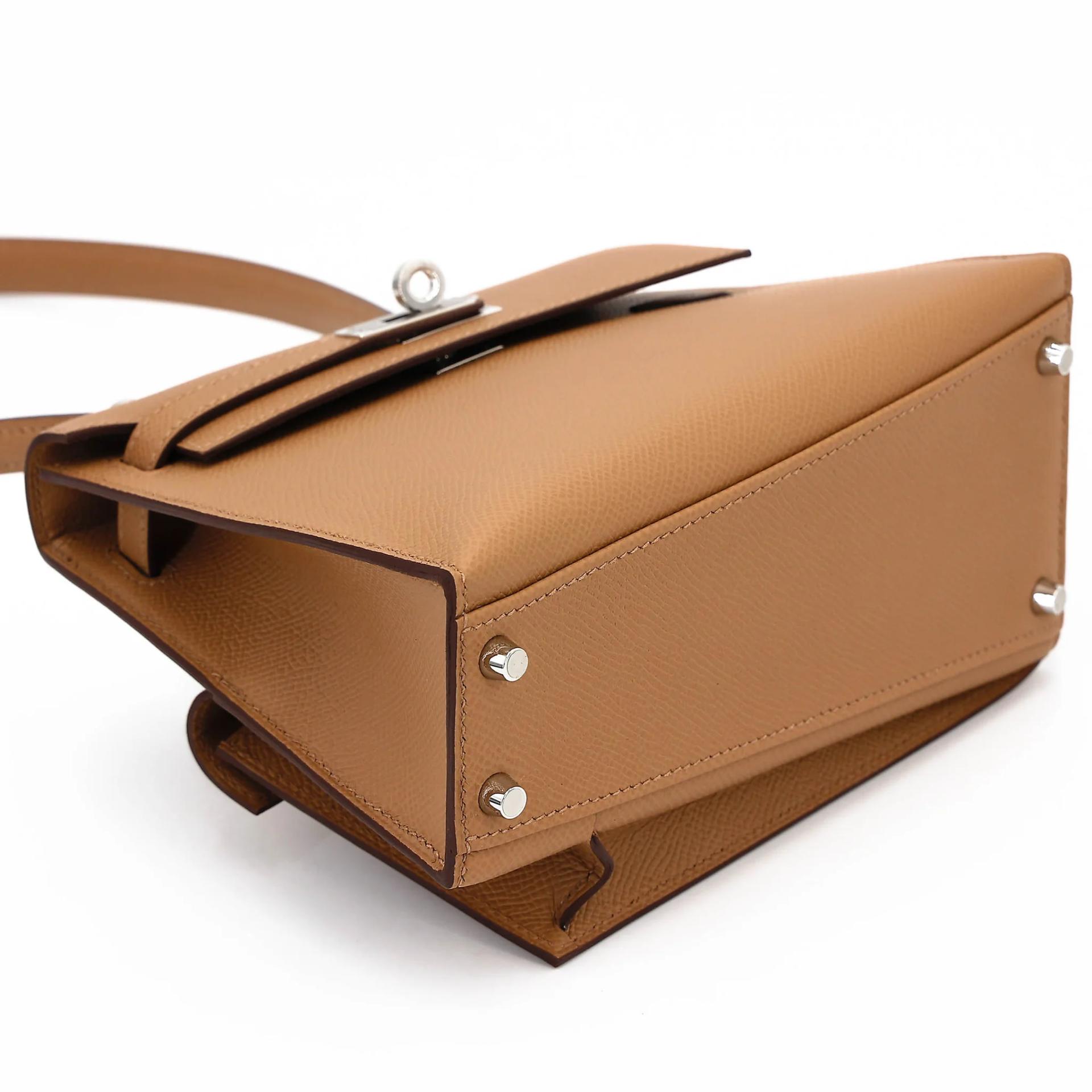 Brand New ( Rank N ) HERMÈS Limited Edition Kelly 20 en Desordre Biscuit (4B) Epsom Palladium hardware G (2026) - 7