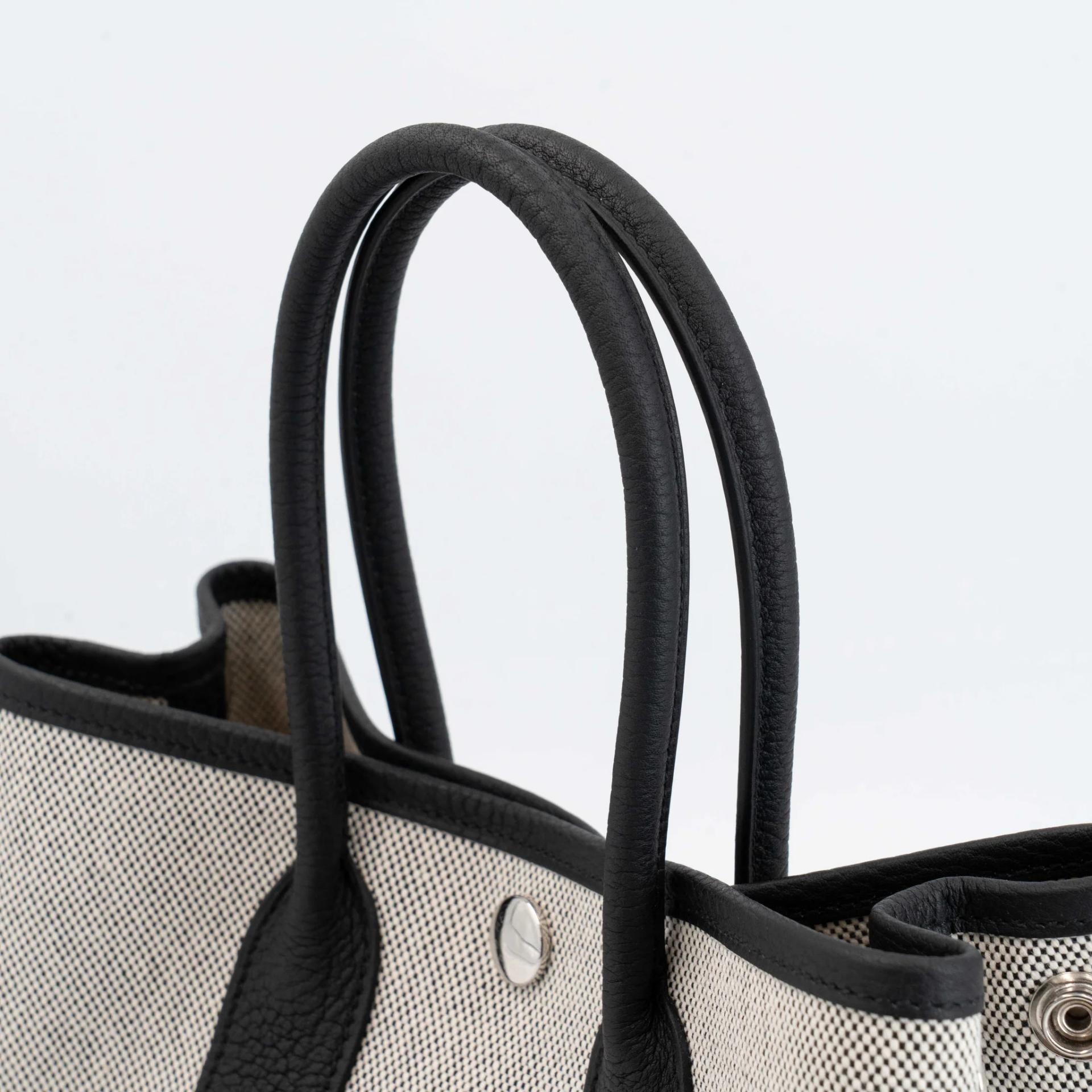 Brand New ( Rank N ) HERMÈS Neo Garden Party 23 Noir (89) Toile H canvas Negonda Palladium hardware G (2026) - 3