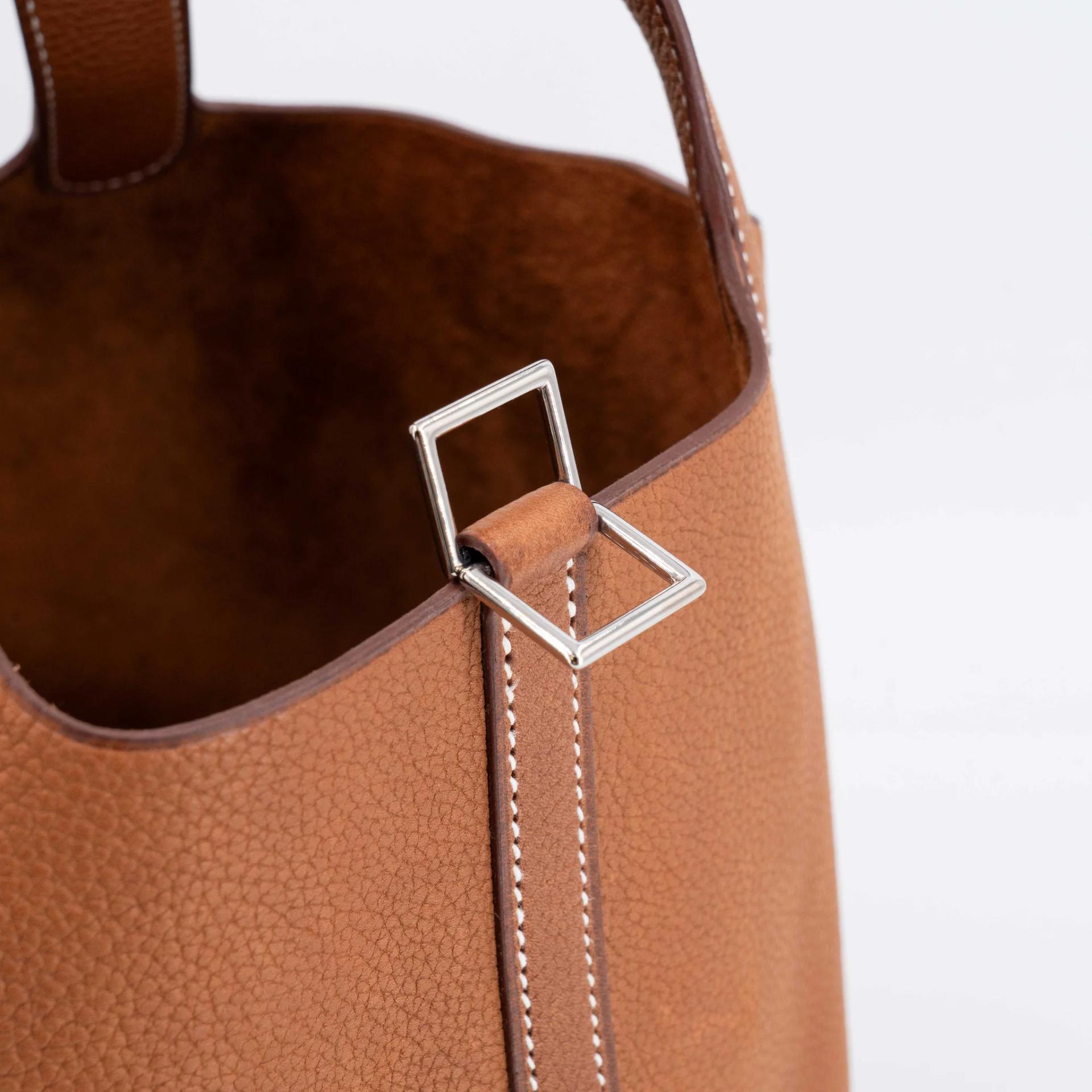 Unused ( Rank NS ) HERMÈS Picotin Lock PM Fauve (34) Barenia Faubourg Palladium hardware W (2024) - 7
