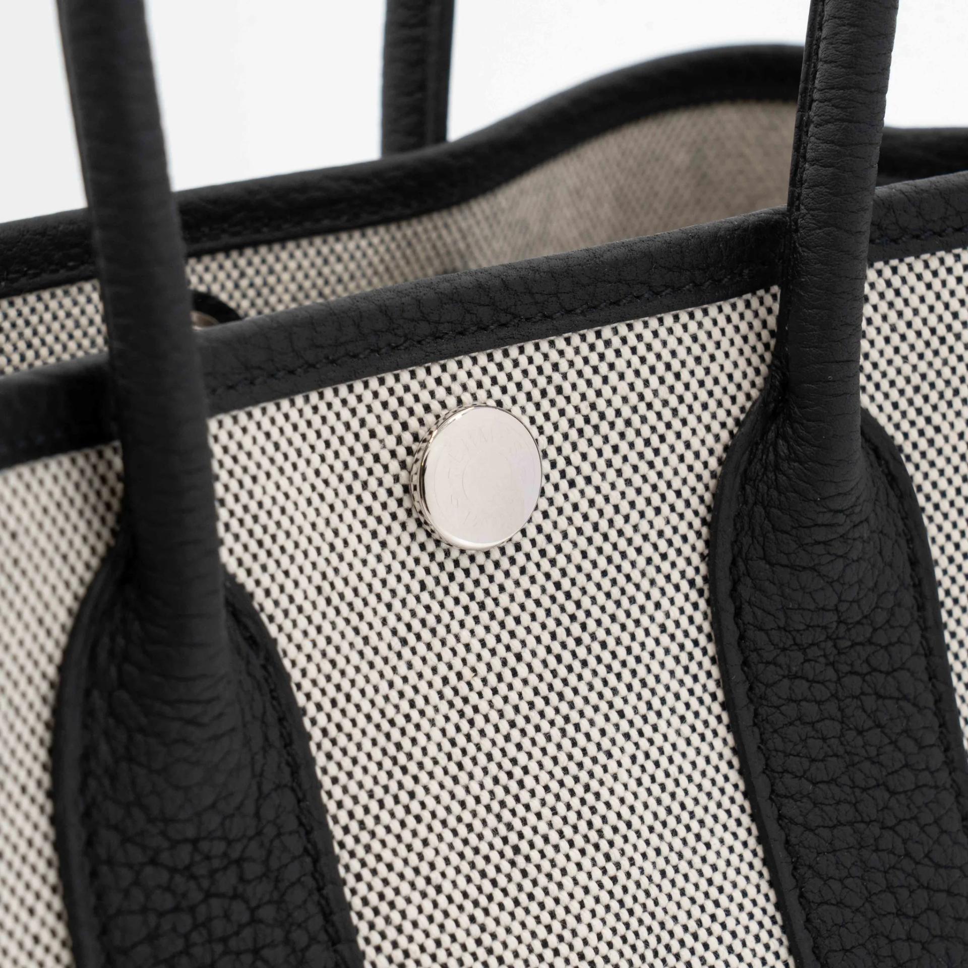 Brand New ( Rank N ) HERMÈS Neo Garden Party 23 Noir (89) Toile H canvas Negonda Palladium hardware G (2026) - 6