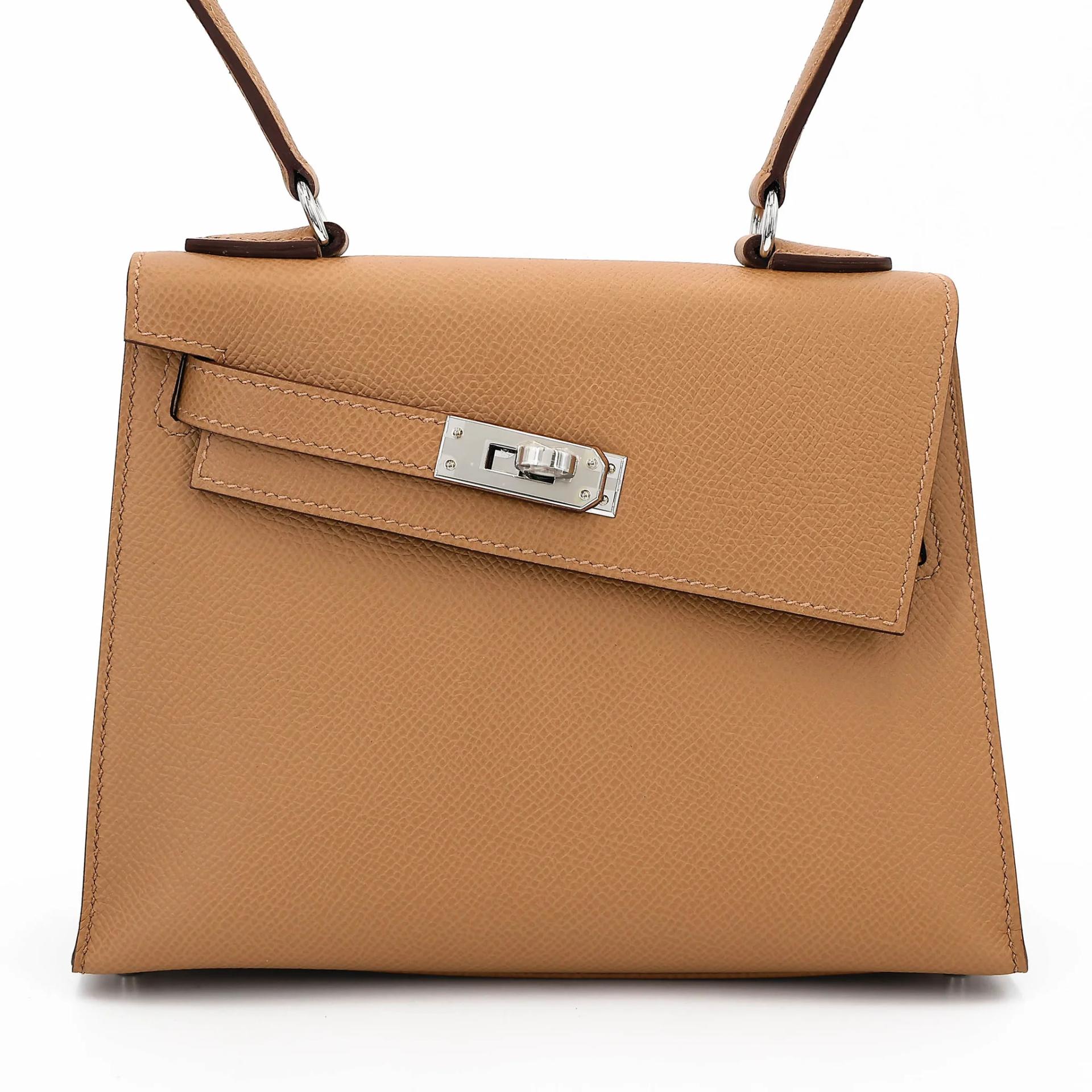 Brand New ( Rank N ) HERMÈS Limited Edition Kelly 20 en Desordre Biscuit (4B) Epsom Palladium hardware G (2026) - 2