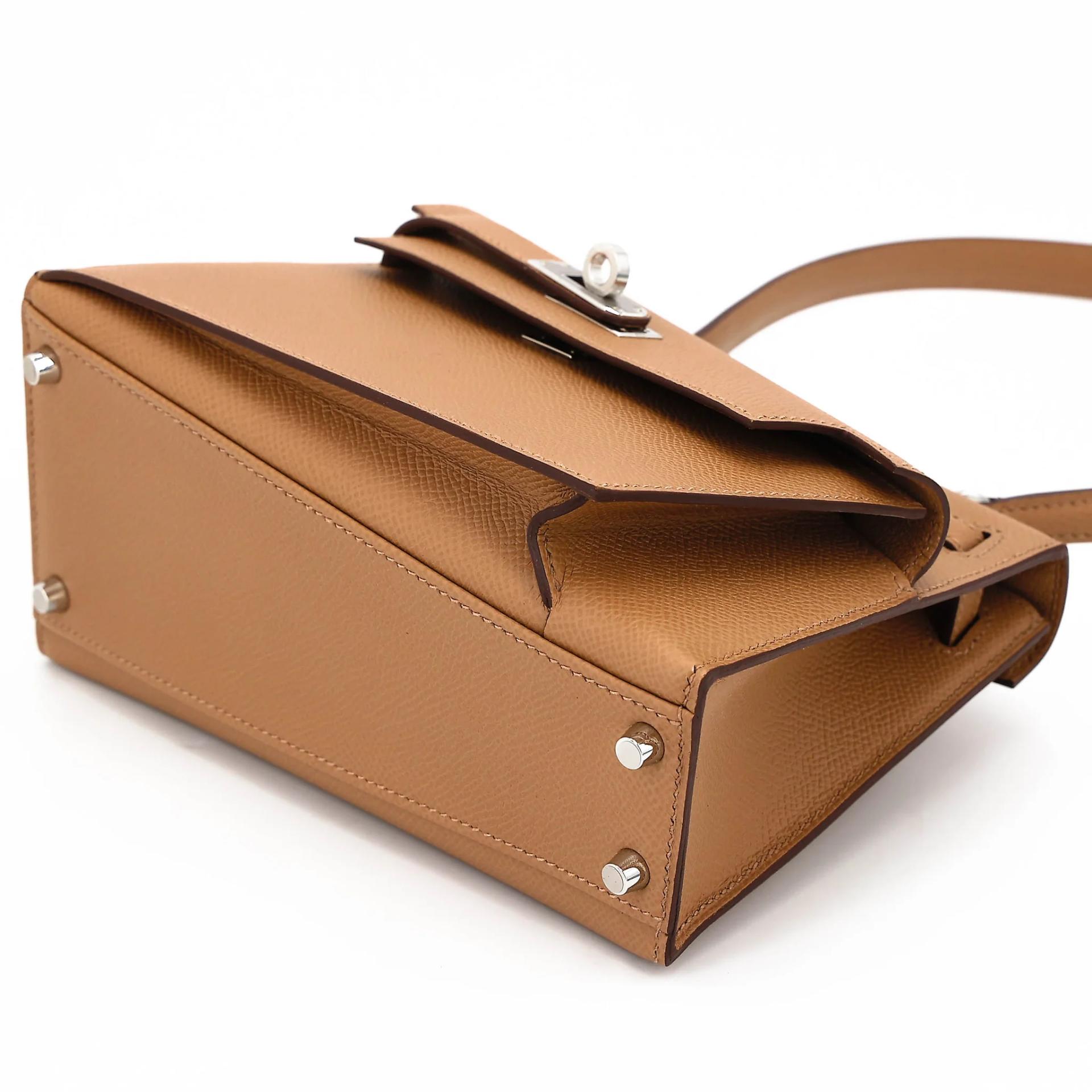Brand New ( Rank N ) HERMÈS Limited Edition Kelly 20 en Desordre Biscuit (4B) Epsom Palladium hardware G (2026) - 4