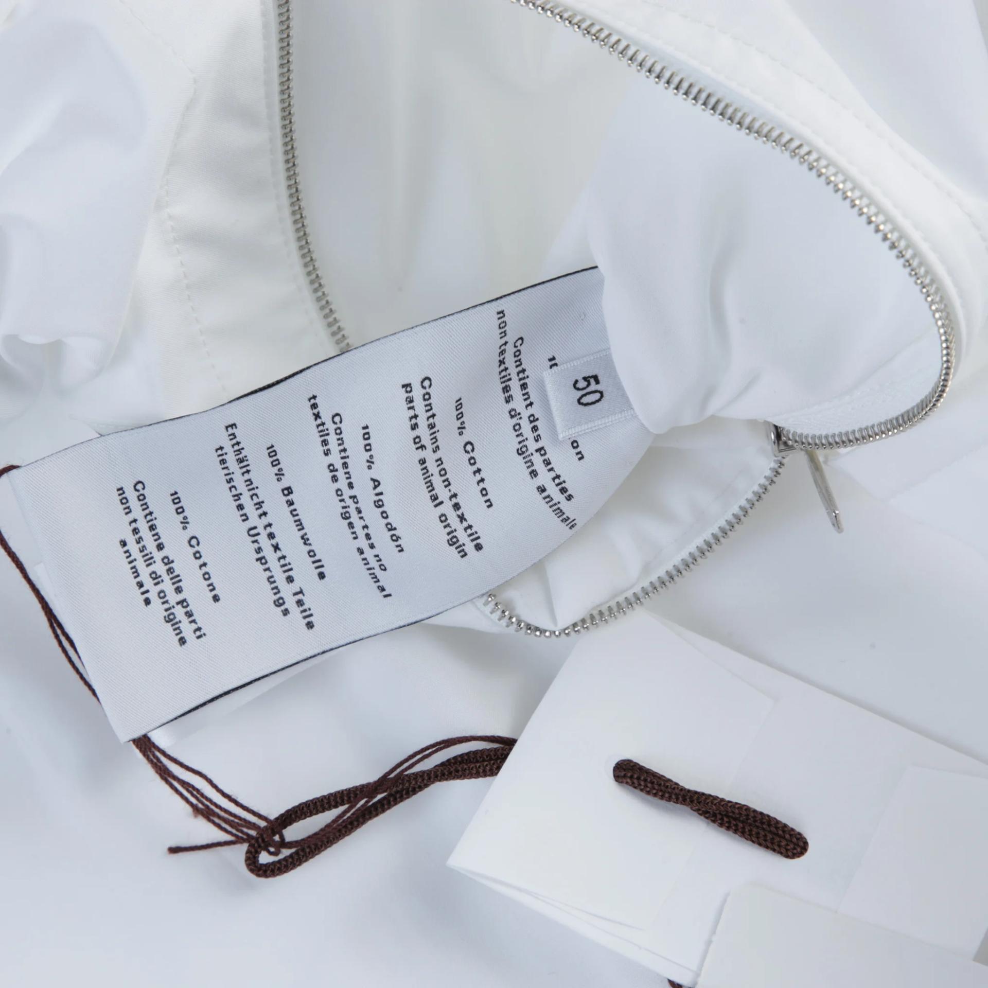 Brand New ( Rank N ) HERMÈS Eperon d'Or 3D Zipped Jacket White Cotton Palladium hardware - 7