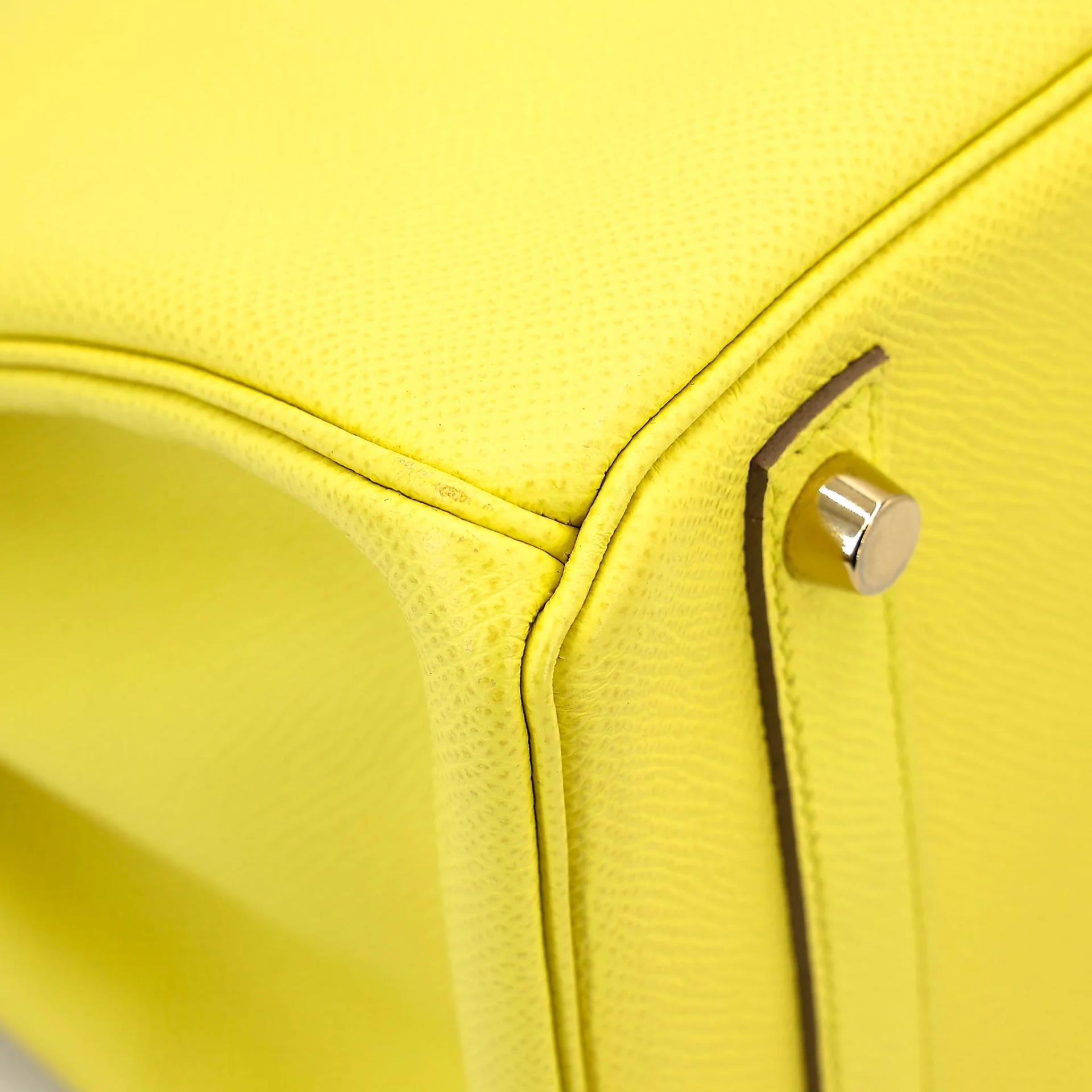 Very Good ( Rank A) HERMÈS Birkin 30 Lime (9R) Epsom Gold hardware Square Q (2013) - 18