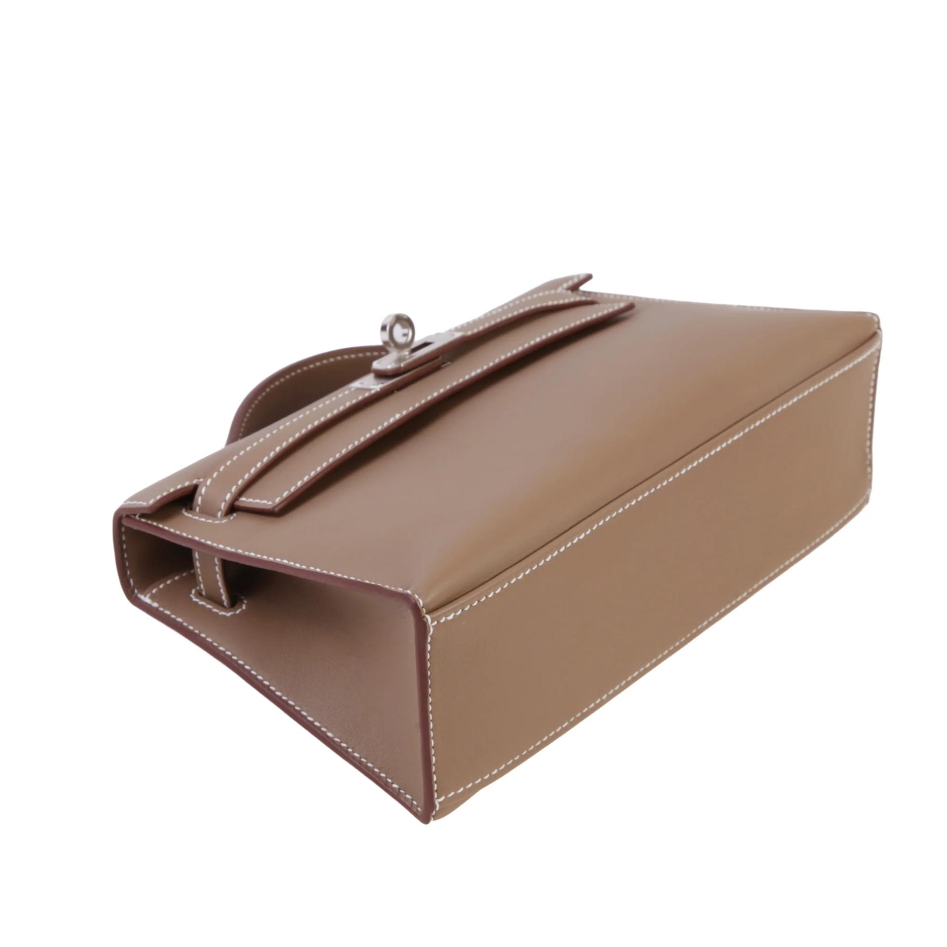 Brand New ( Rank N ) HERMÈS Kelly Pochette Etoupe (18) Swift Palladium hardware G (2026) - 4