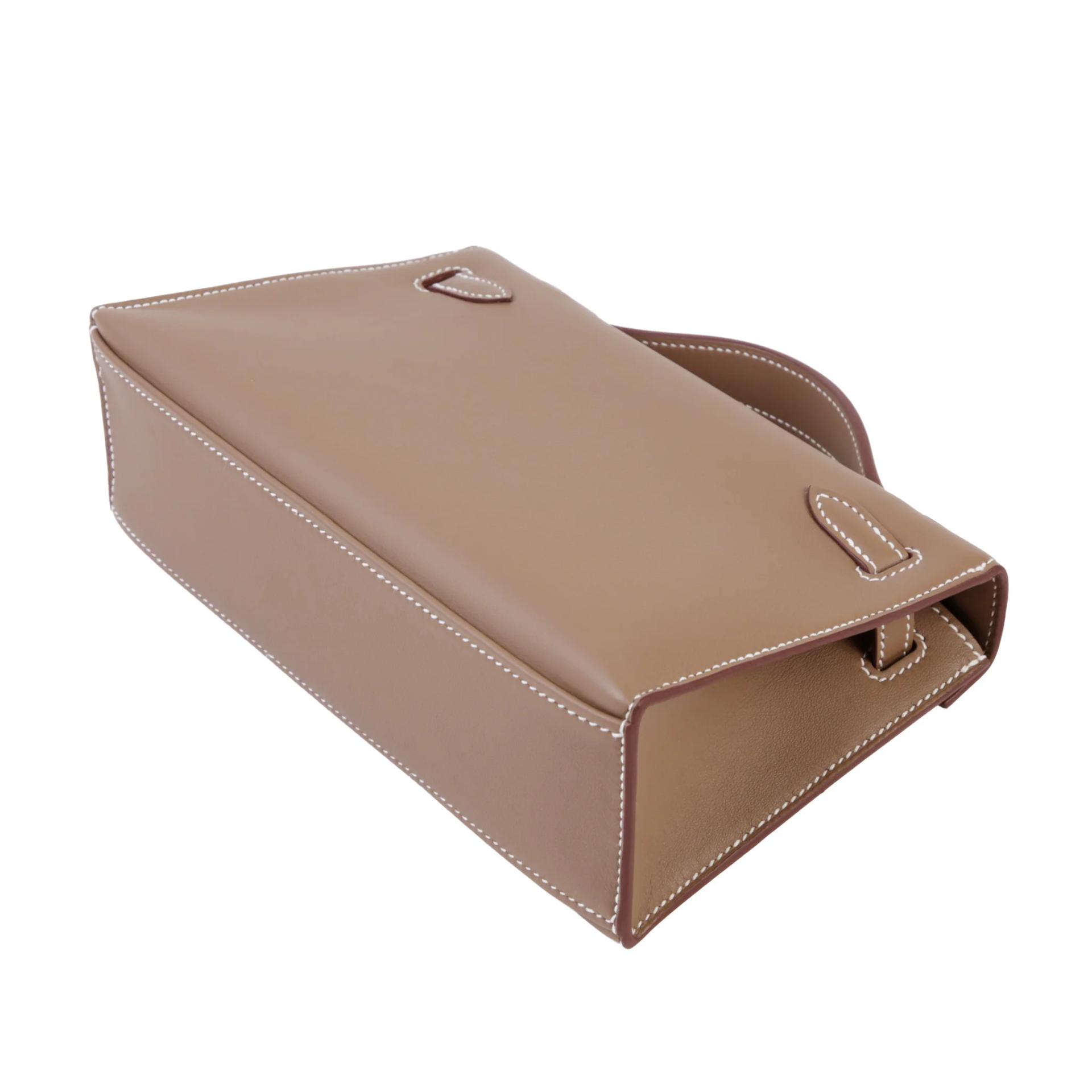 Brand New ( Rank N ) HERMÈS Kelly Pochette Etoupe (18) Swift Palladium hardware G (2026) - 7