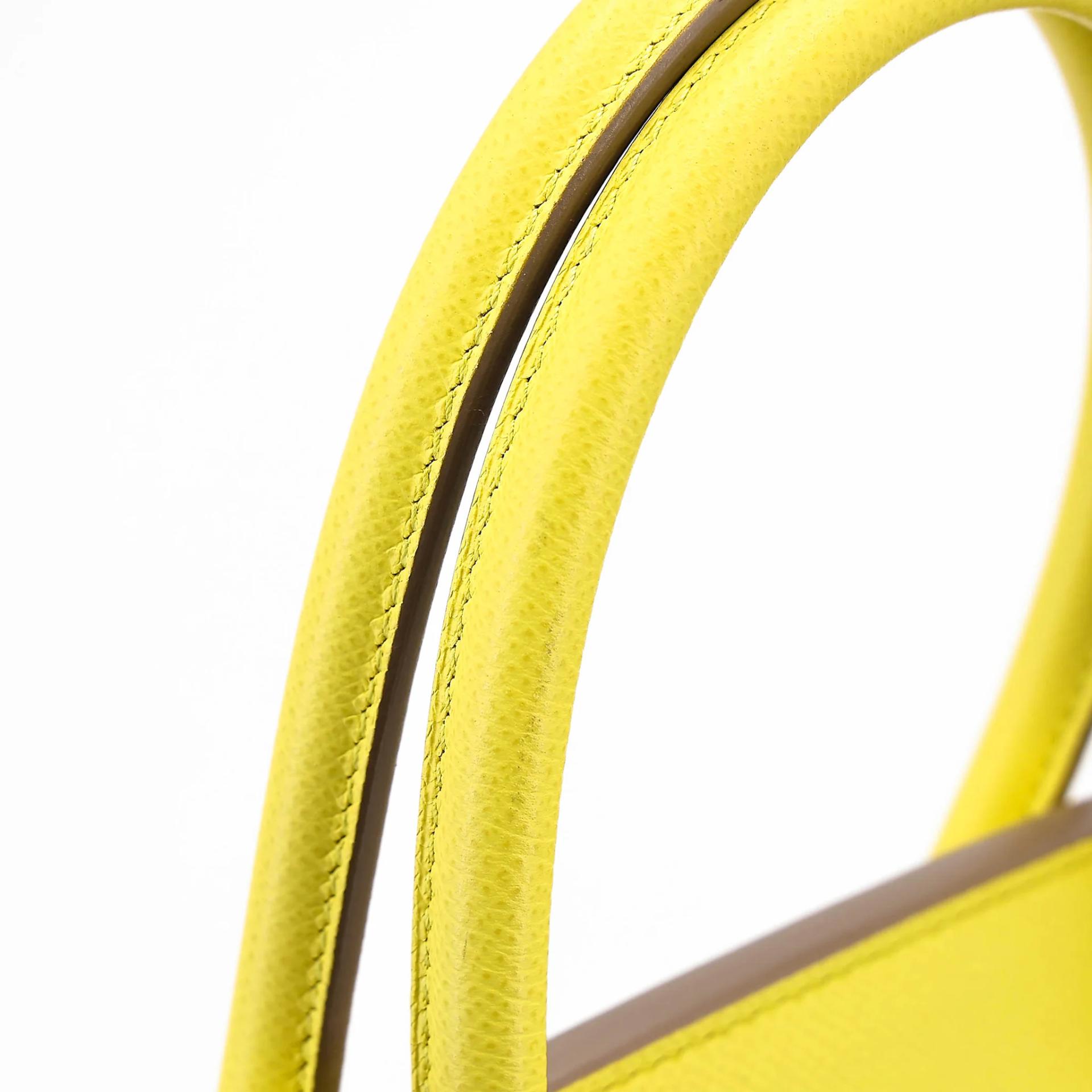 Very Good ( Rank A) HERMÈS Birkin 30 Lime (9R) Epsom Gold hardware Square Q (2013) - 6