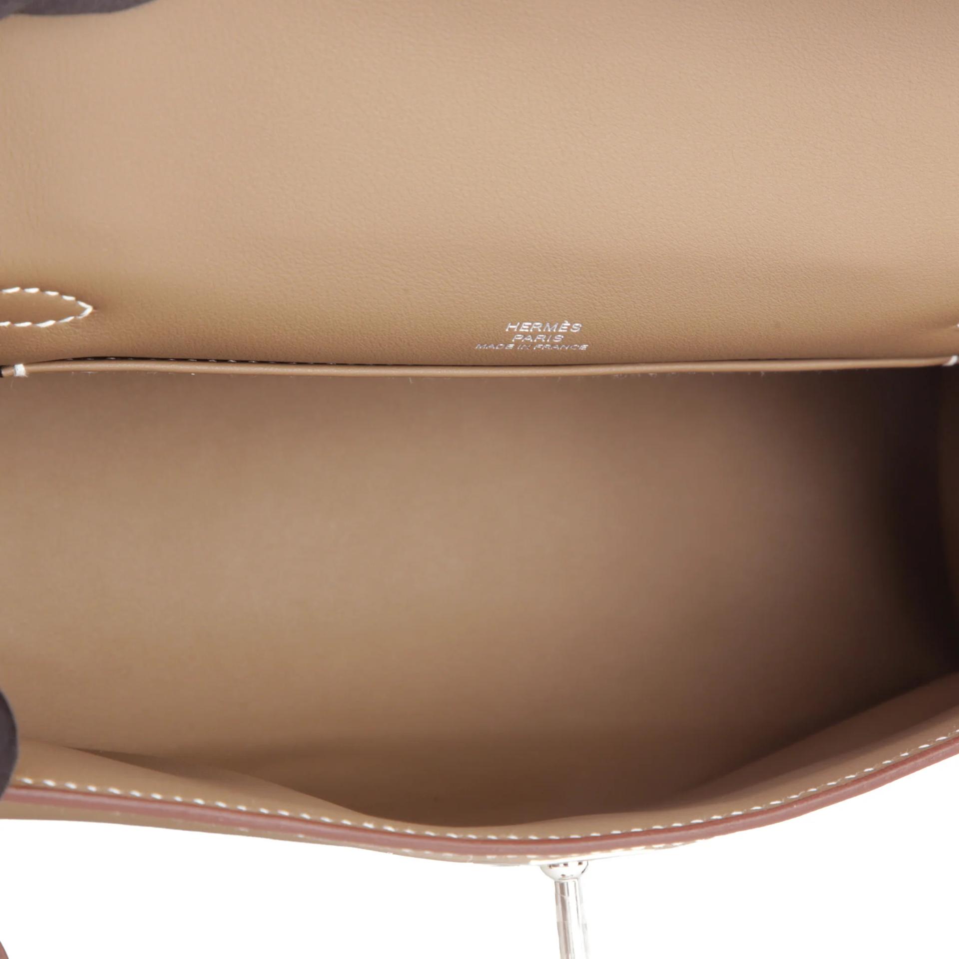 Brand New ( Rank N ) HERMÈS Kelly Pochette Etoupe (18) Swift Palladium hardware G (2026) - 11